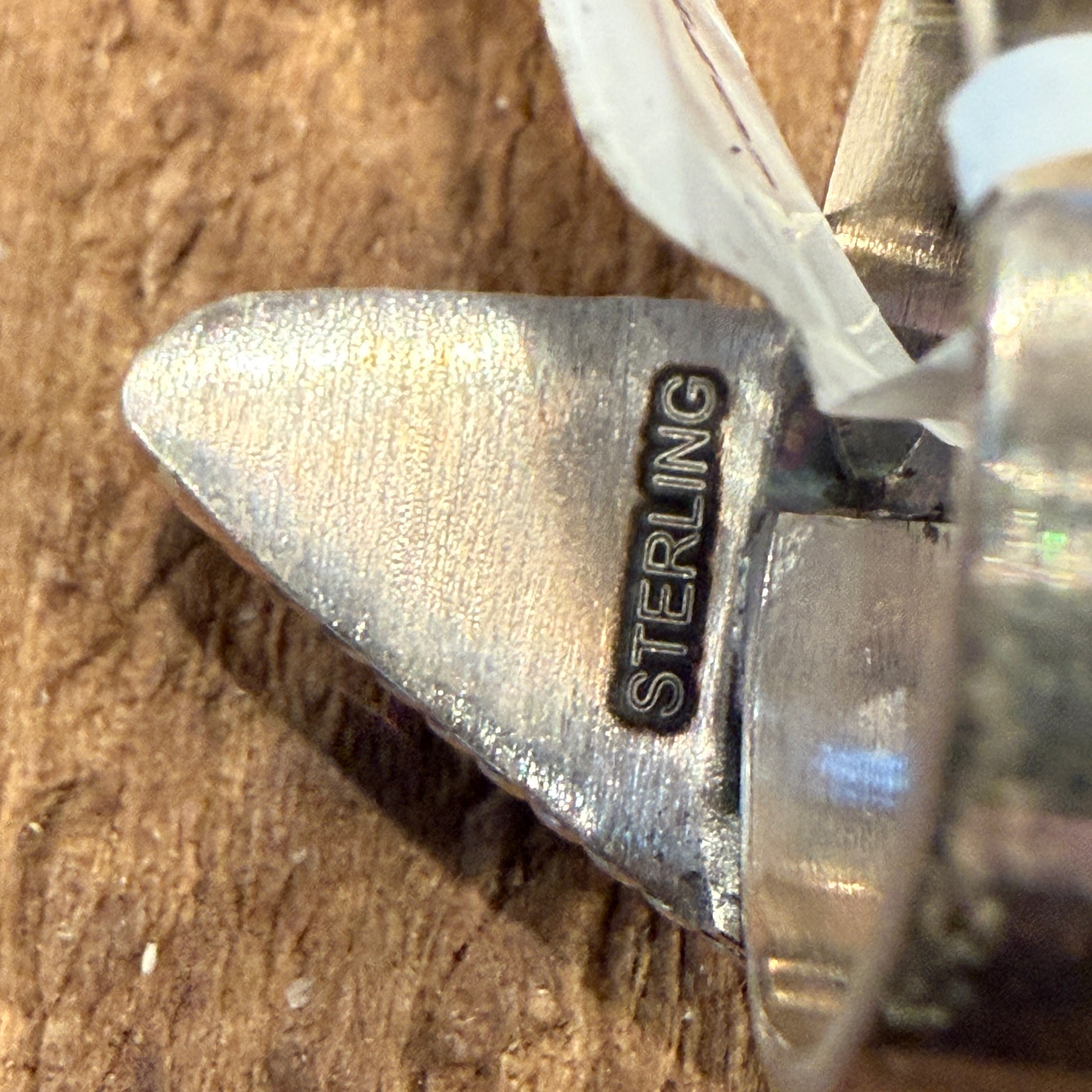 Cotton Candy Turquoise Gemstone Lightning Bolt Adjustable Ring in Sterling Silver Wild West Boho
