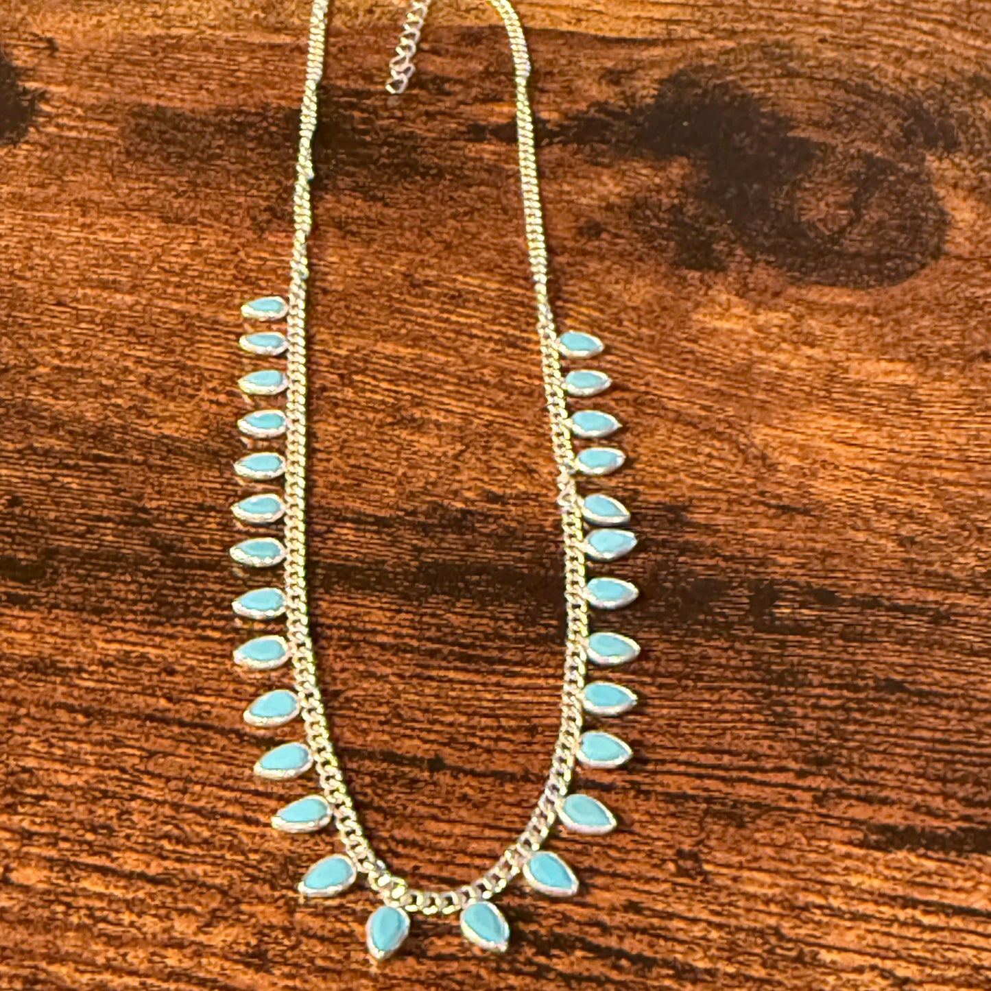 Kingman Turquoise Choker Necklace 16 Inch in Sterling Silver Wild West Boho