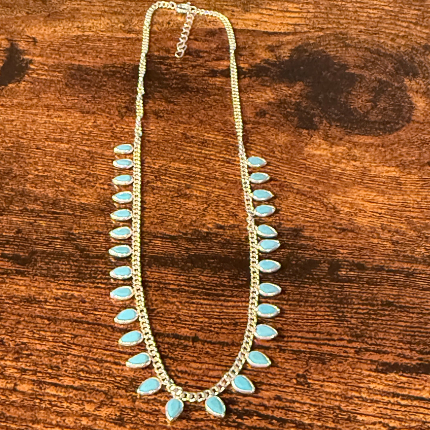 Kingman Turquoise Choker Necklace 16 Inch in Sterling Silver Wild West Boho