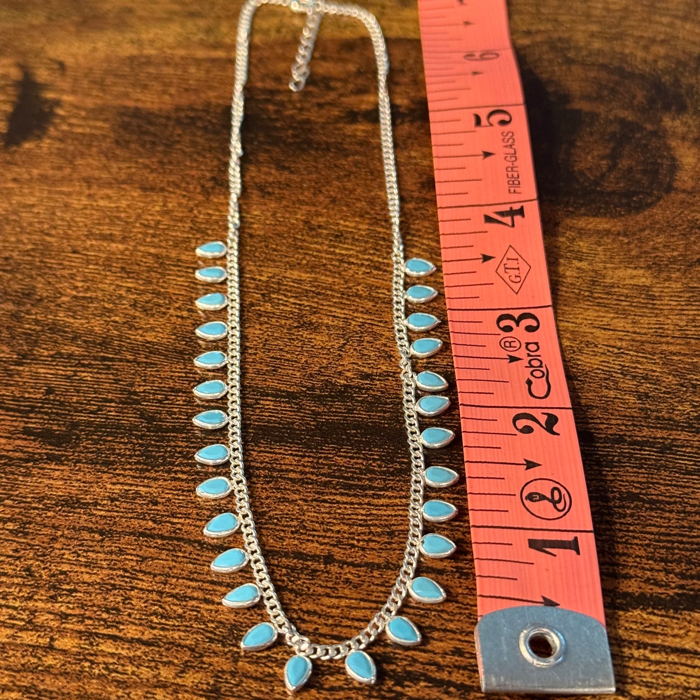 Kingman Turquoise Choker Necklace 16 Inch in Sterling Silver Wild West Boho