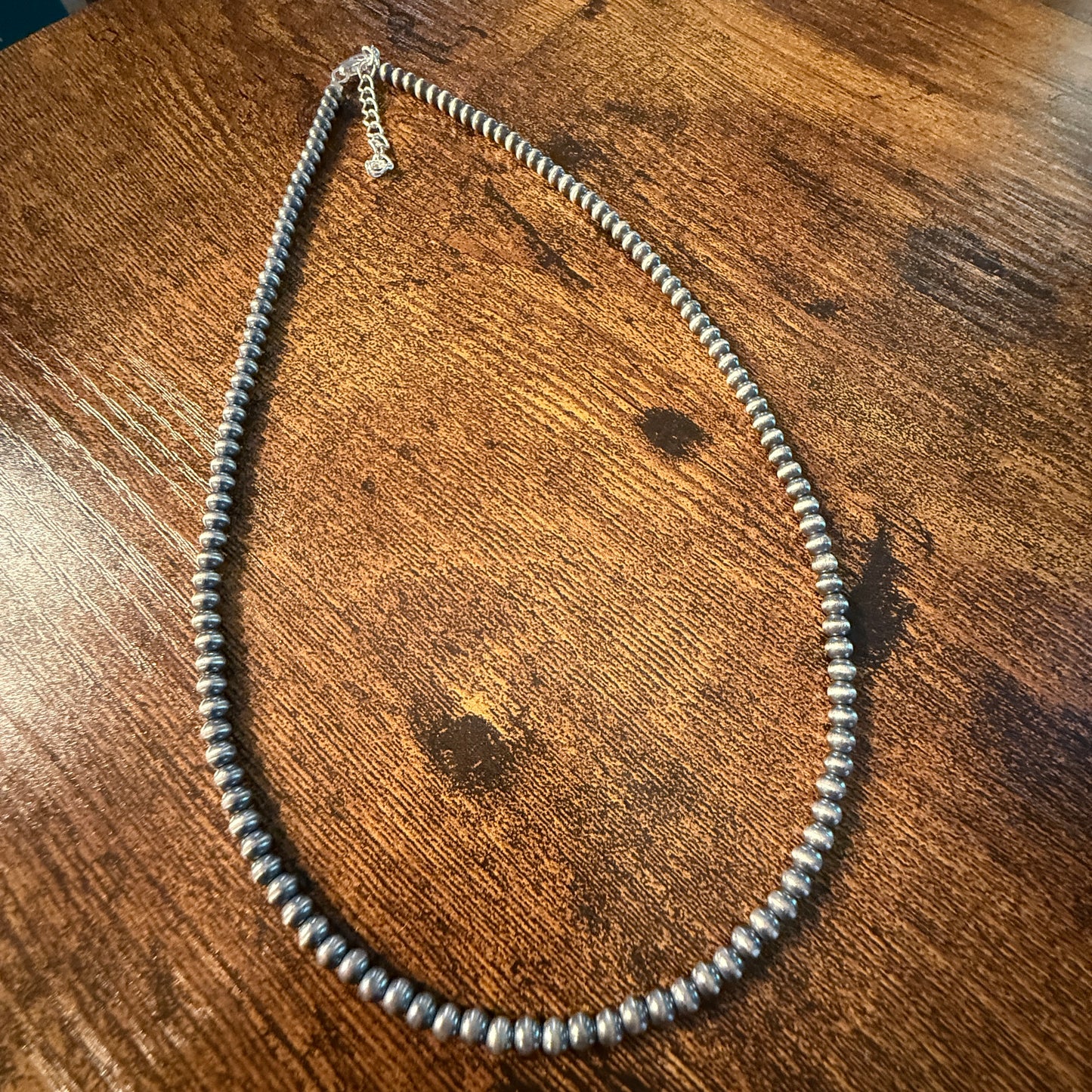 Sterling Silver Desert Pearl Necklace 4 MM 18 Inch Wild West Boho