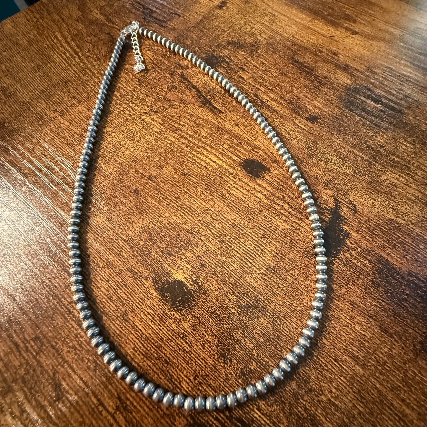 Sterling Silver Desert Pearl Necklace 4 MM 18 Inch Wild West Boho