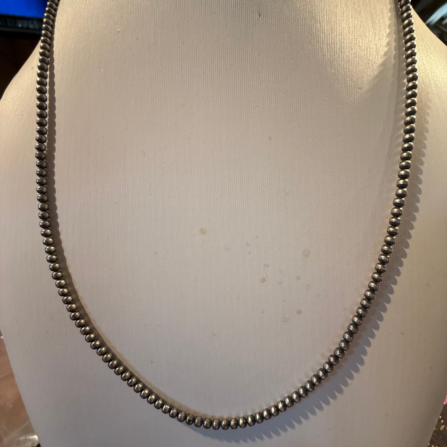 Desert Pearl Necklace in Sterling Silver 3mm 22 Inches Wild West Boho