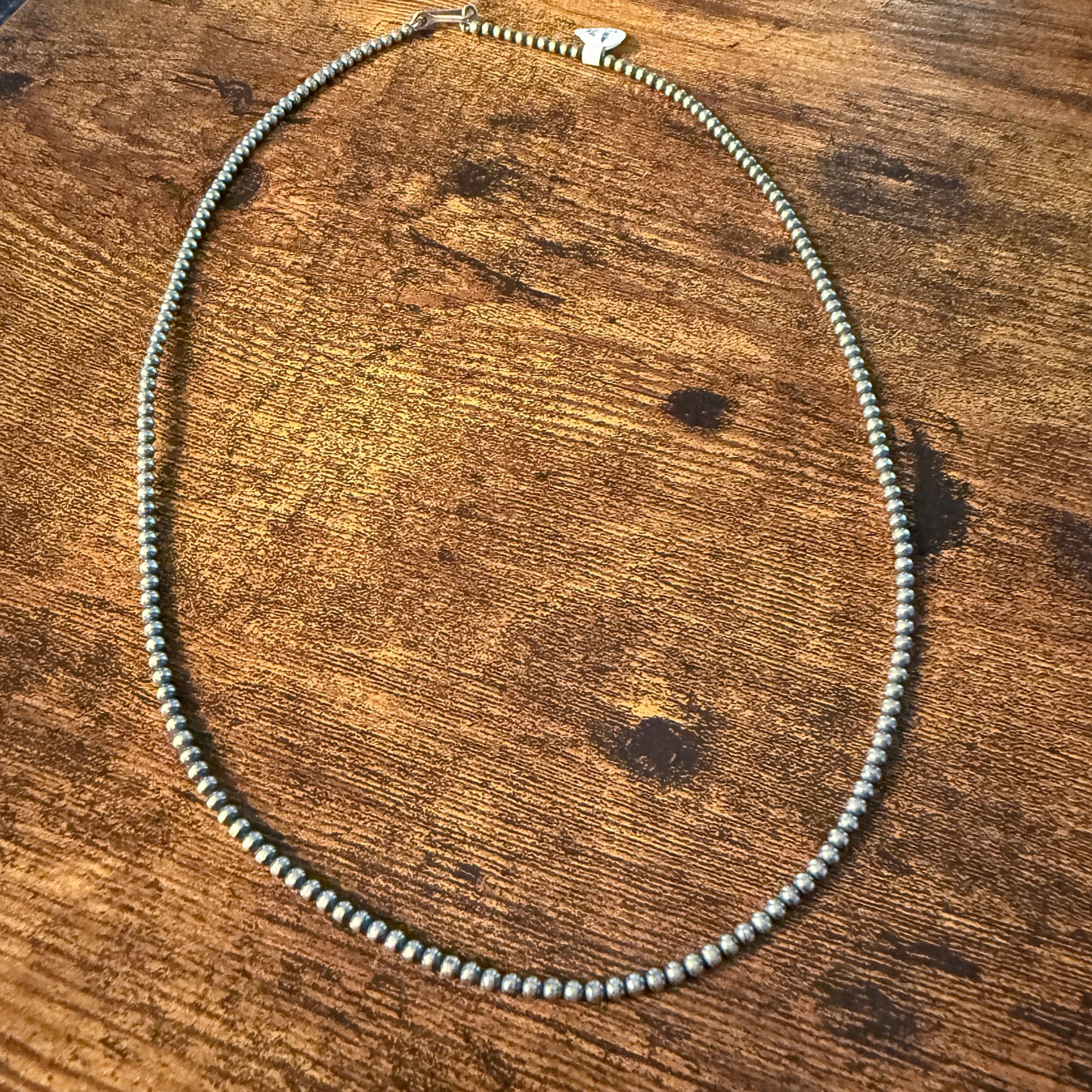 Desert Pearl Necklace in Sterling Silver 3mm 22 Inches Wild West Boho