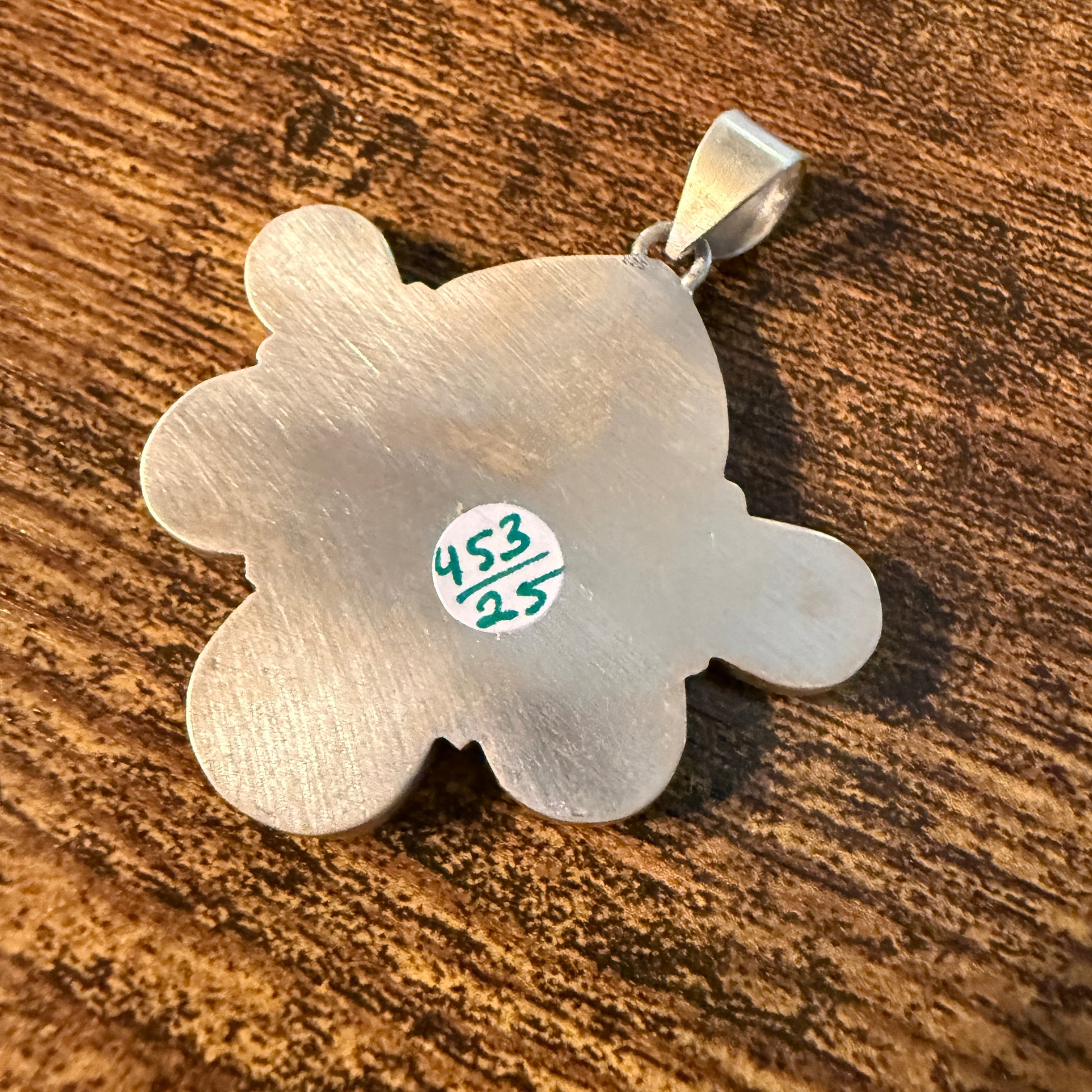 Blackjack Turquoise Premium Gemstone Pendant in Sterling Silver 2 1/4 Inch x 2 Inch Wide Wild West Boho