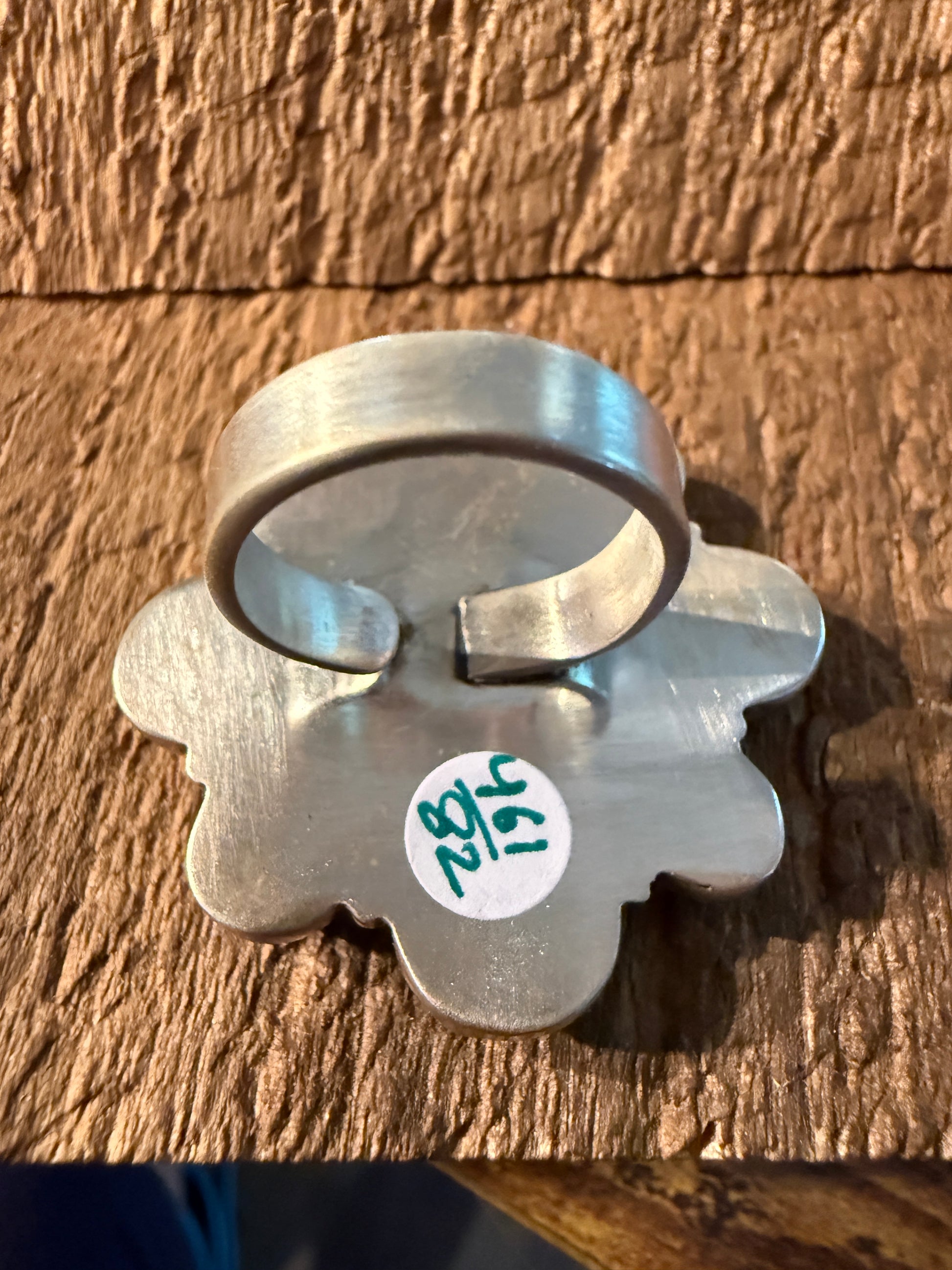 Blackjack Turquoise Premium Gemstone Cluster Adjustable Ring in Sterling Silver Wild West Boho