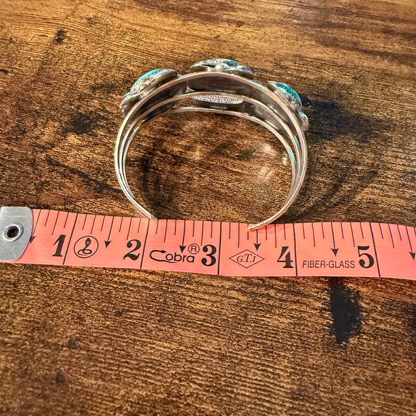 Royston Turquoise Donovan Nez Navajo Handmade Wide Cuff Bracelet Sterling Silver Wild West Boho
