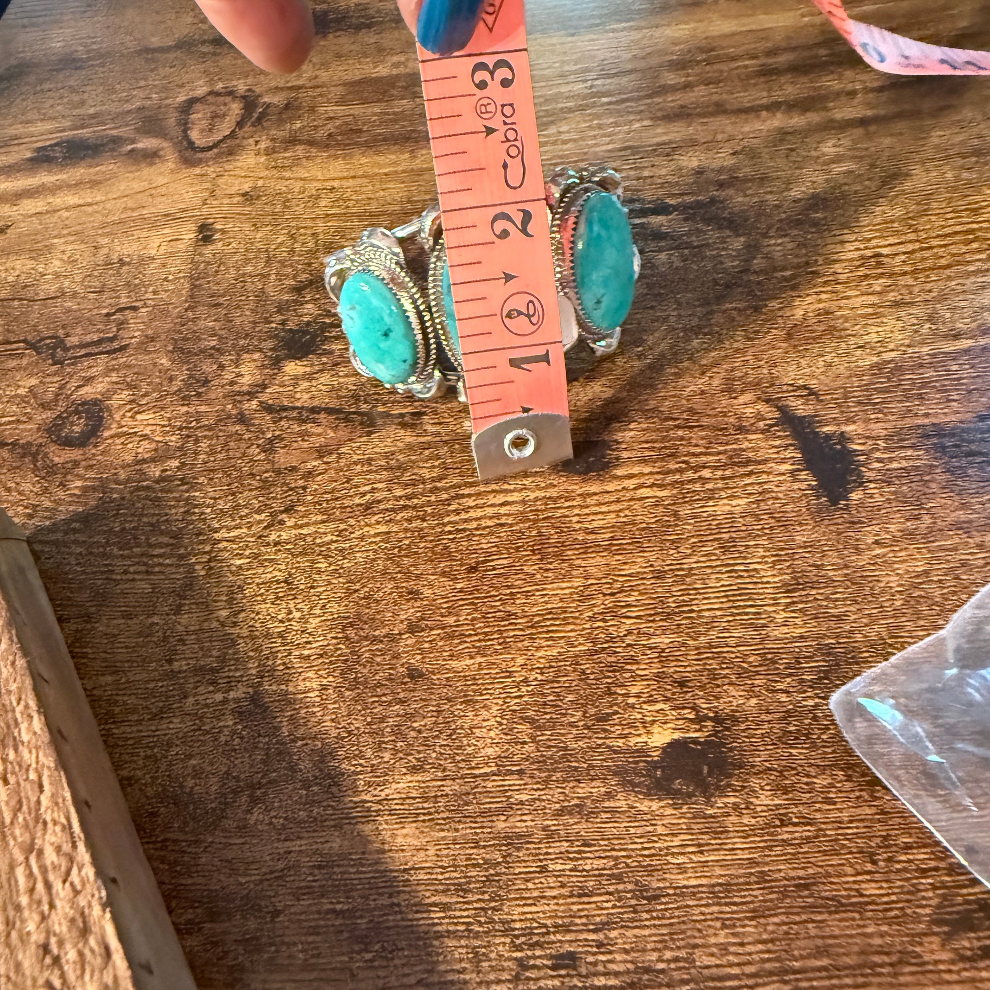 Royston Turquoise Donovan Nez Navajo Handmade Wide Cuff Bracelet Sterling Silver Wild West Boho