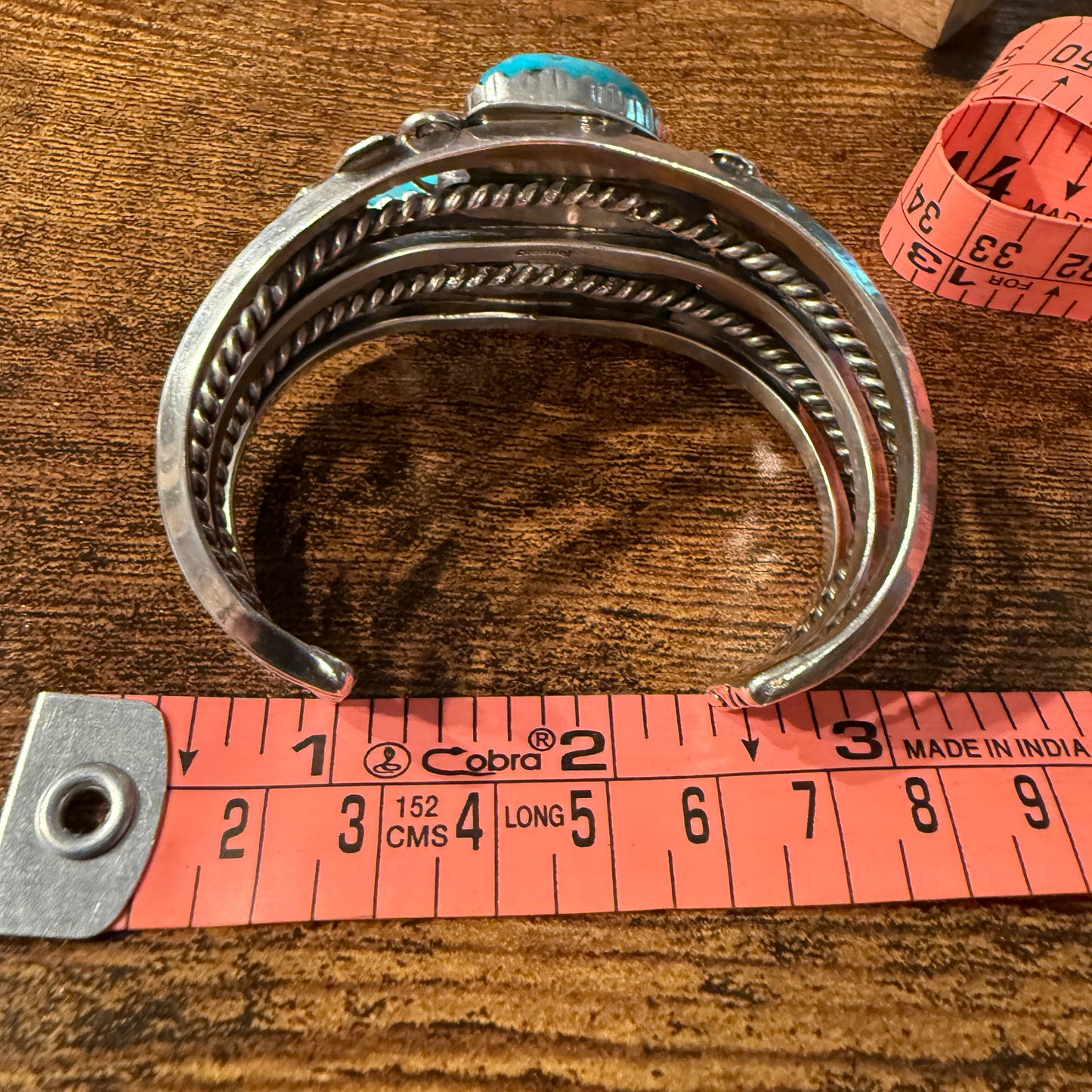 Kingman Turquoise Heavy Wide Cuff Bracelet in Sterling Silver Wild West Boho