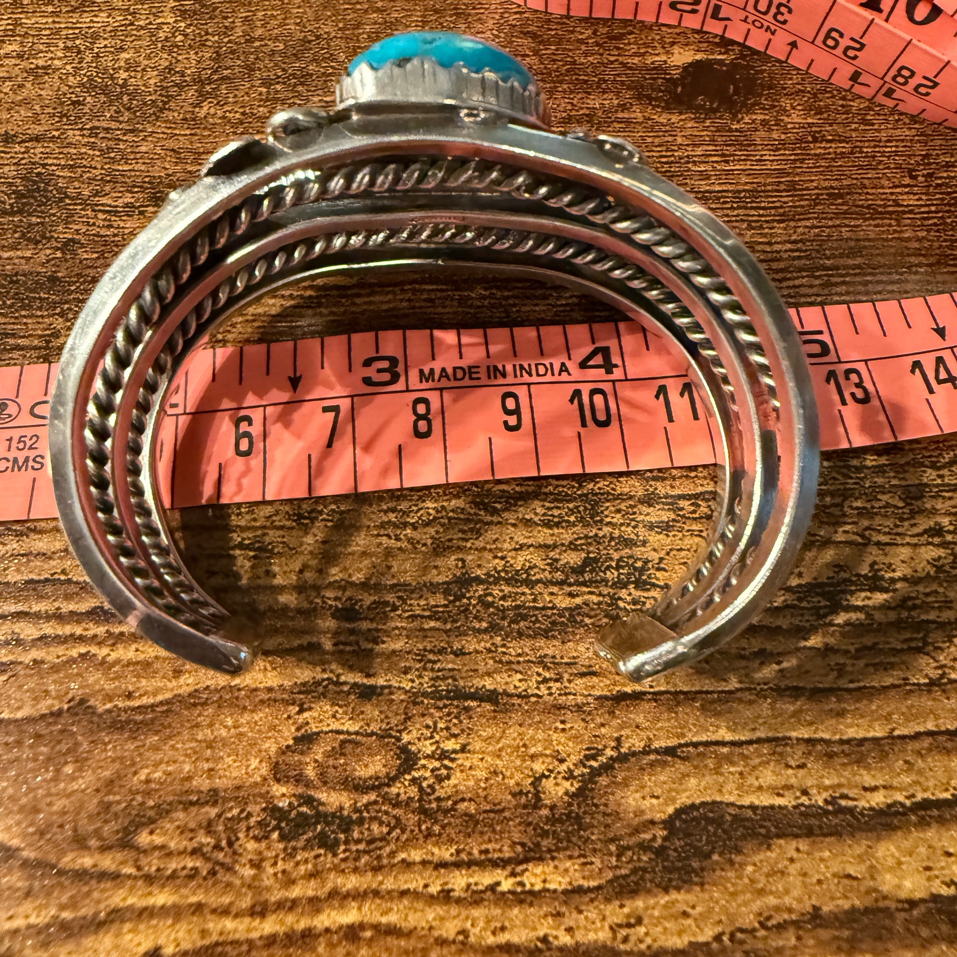Kingman Turquoise Heavy Wide Cuff Bracelet in Sterling Silver Wild West Boho