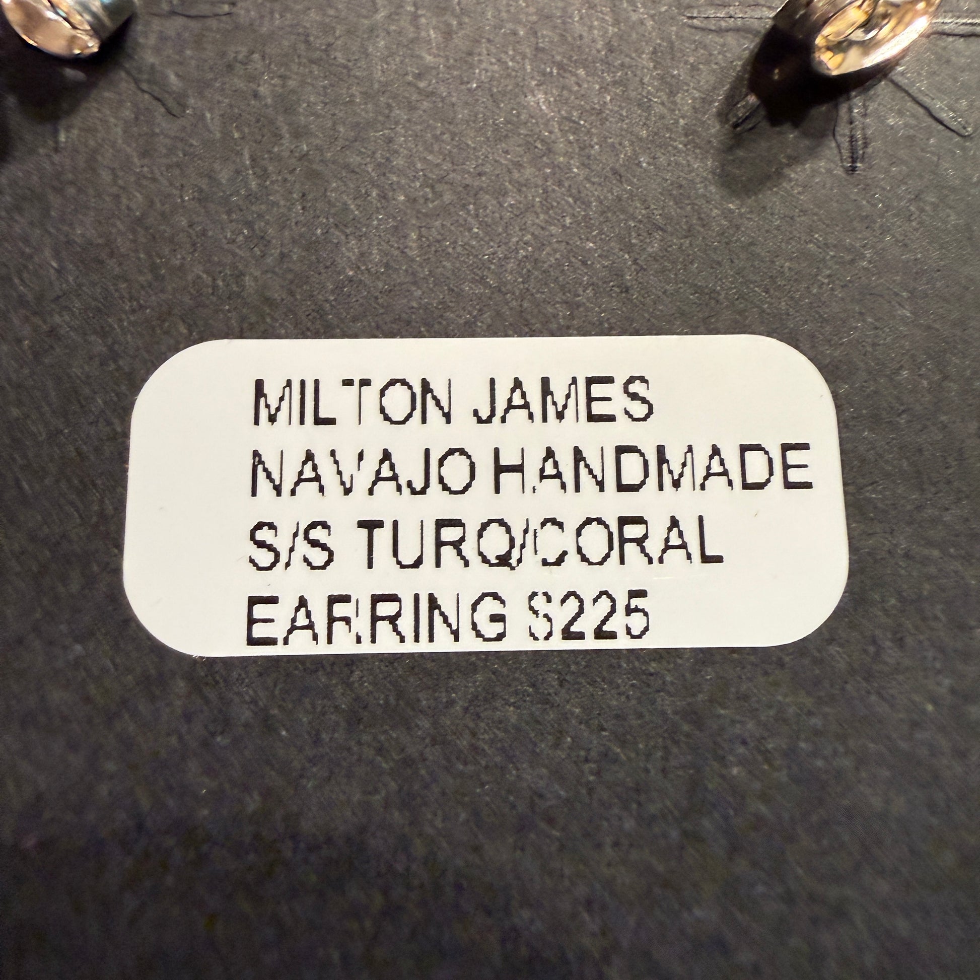 Navajo Handmade Milton James Turquoise and Coral Stud Earrings in Sterling Silver Wild West Boho