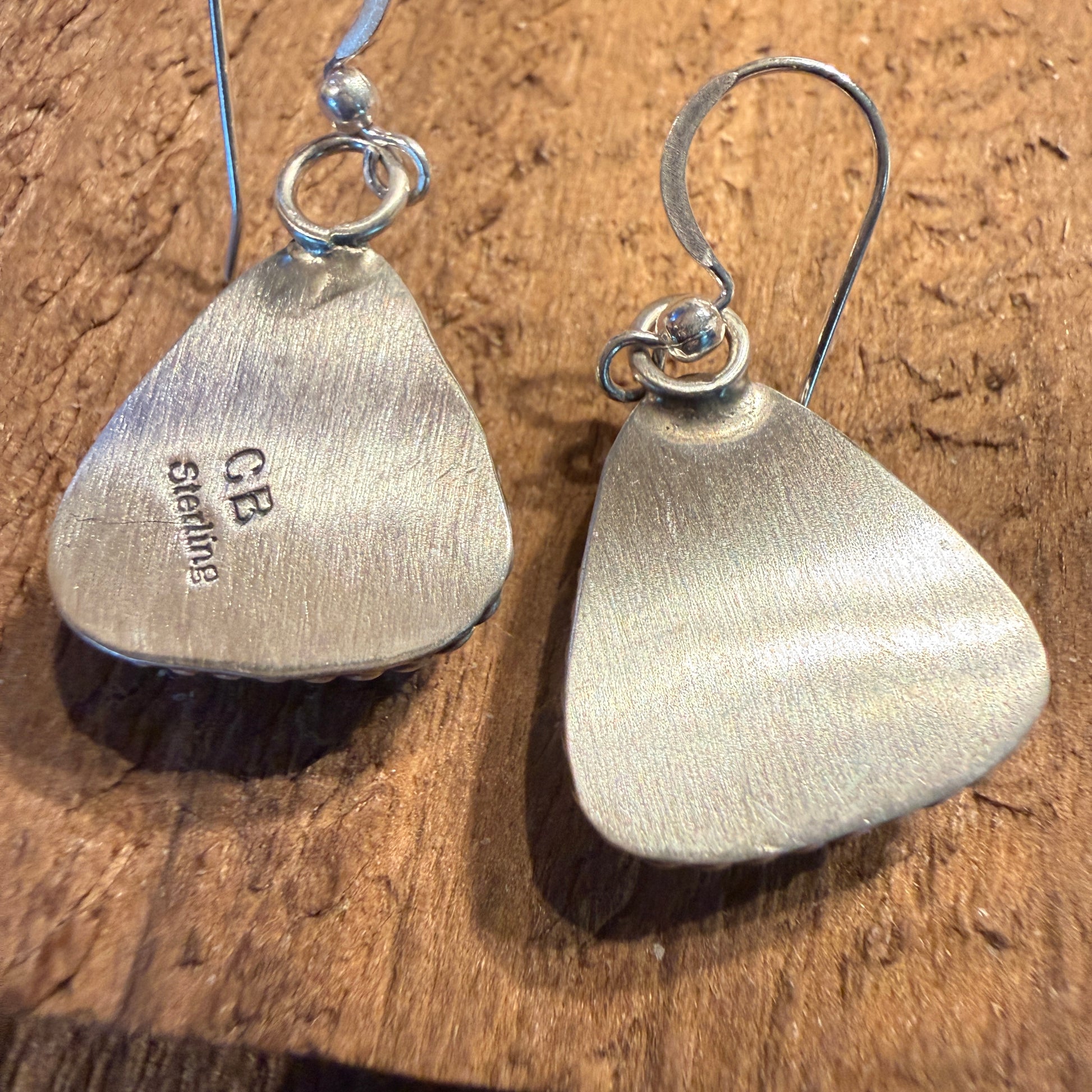 Native Handmade Chassidy Belone Turquoise Wire Drop Earrings in Sterling Silver Wild West Boho