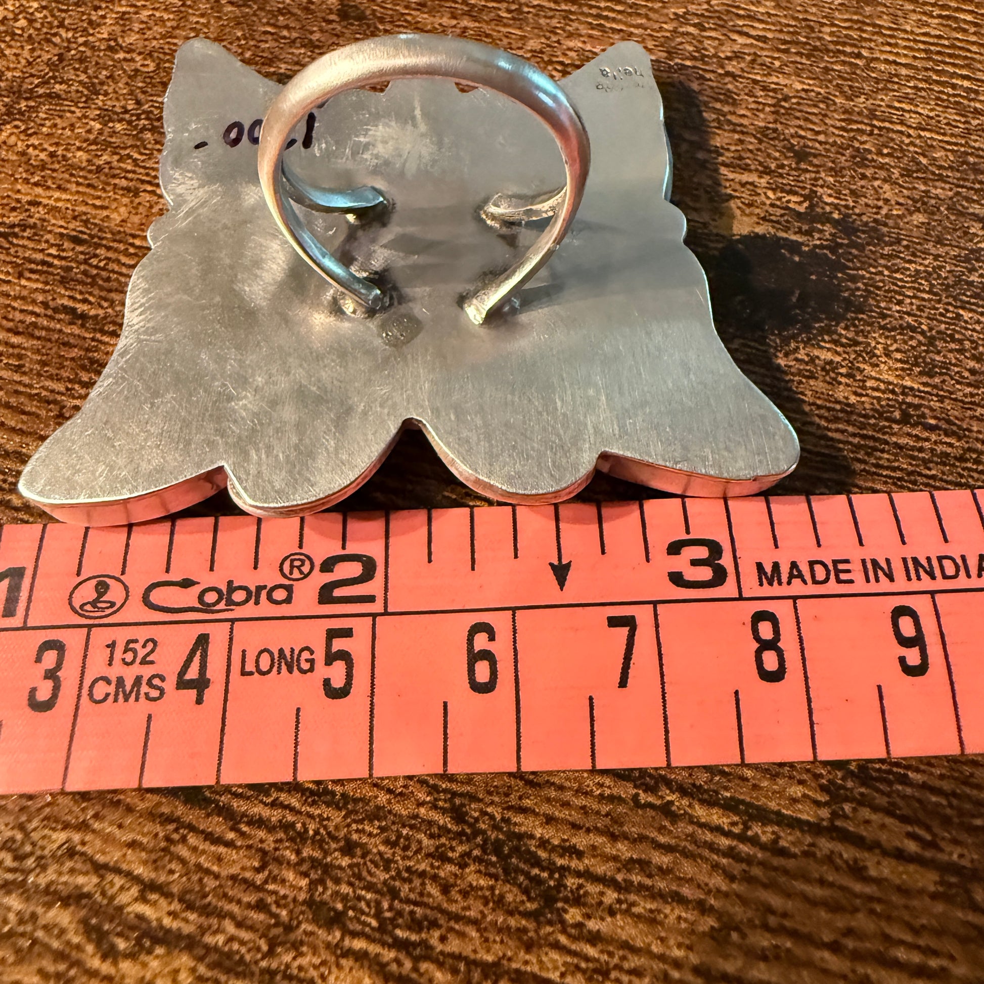 Native Handmade Sheila Belone Mother of Pearl and Spiny Butterfly Ring Size 9 Wild West Boho