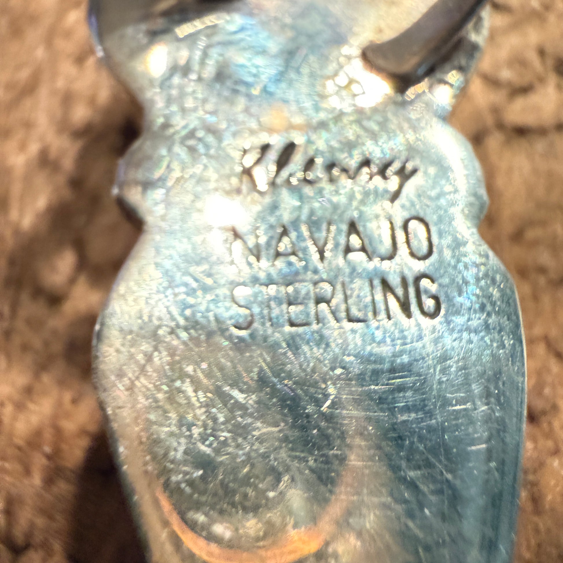 Native Handmade K Henry Royston Ribbon Turquoise 1936 Coin Ring Adjustable Wild West Boho