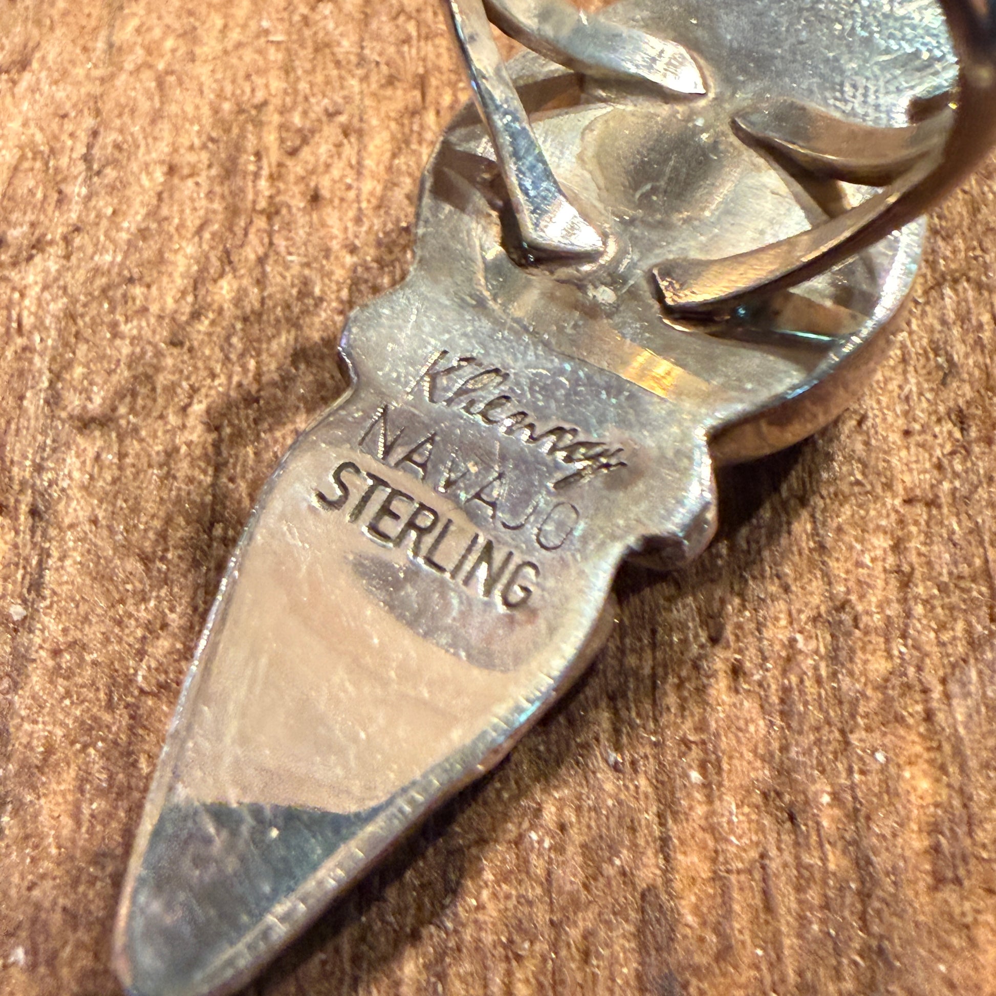 Native Handmade K. Henry Blackjack Turquoise 1941 Coin Ring Adjustable Sterling Silver Wild West Boho