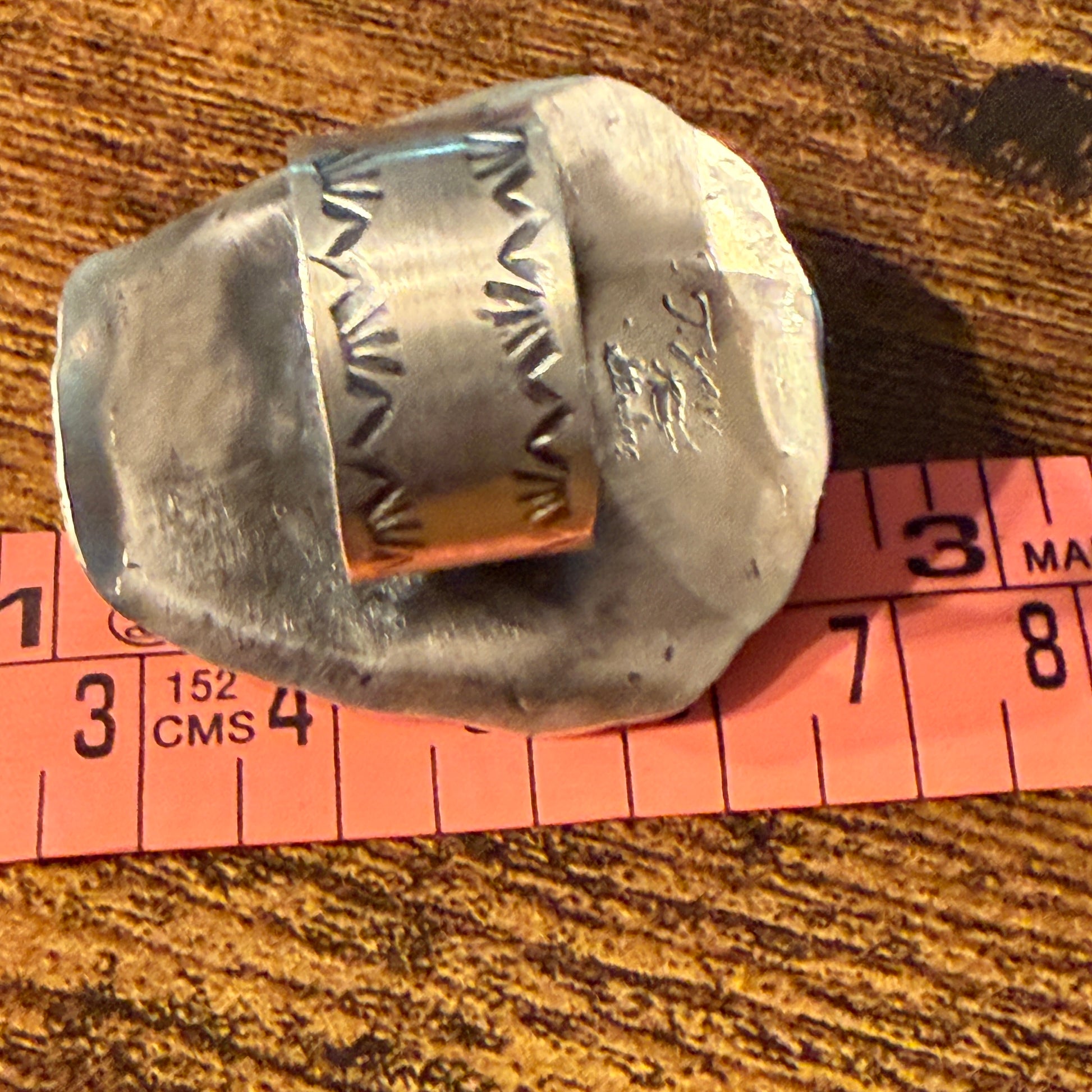 Native Handmade T Yazzi Kingman Turquoise Cowboy Hat Adjustable Ring Sterling Silver Wild West Boho