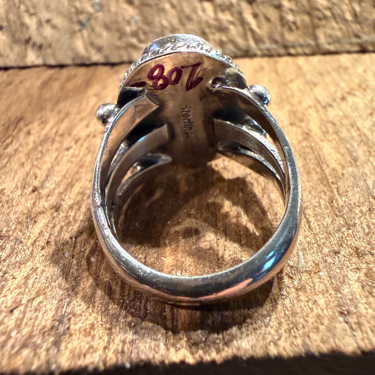 Sonoran Turquoise Gemstone Size 7 Sterling Silver Ring Wild West Boho