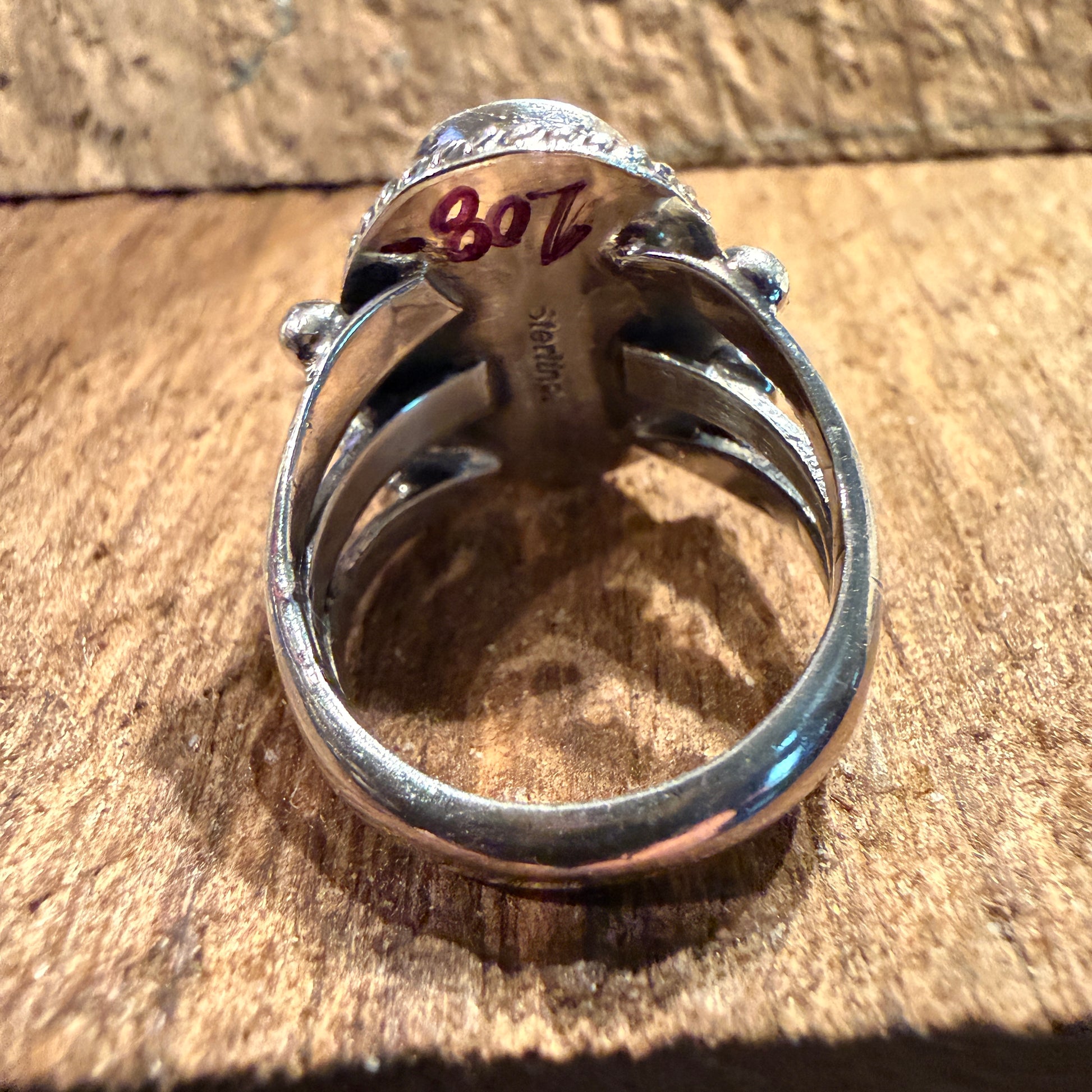 Sonoran Turquoise Gemstone Size 7 Sterling Silver Ring Wild West Boho