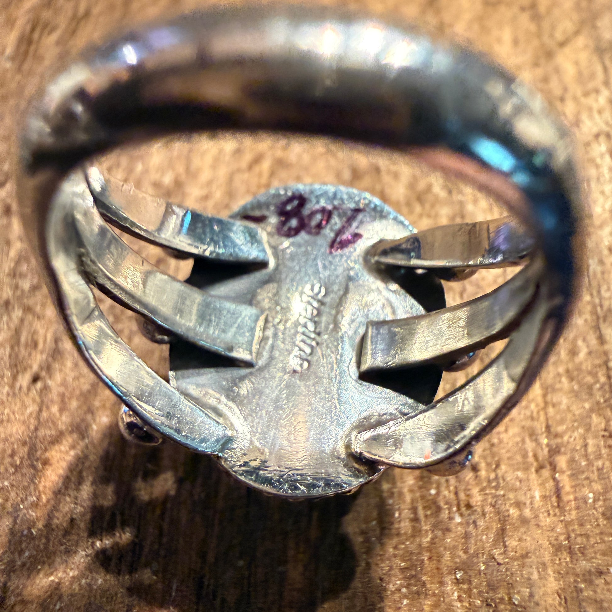 Sonoran Turquoise Gemstone Size 7 Sterling Silver Ring Wild West Boho