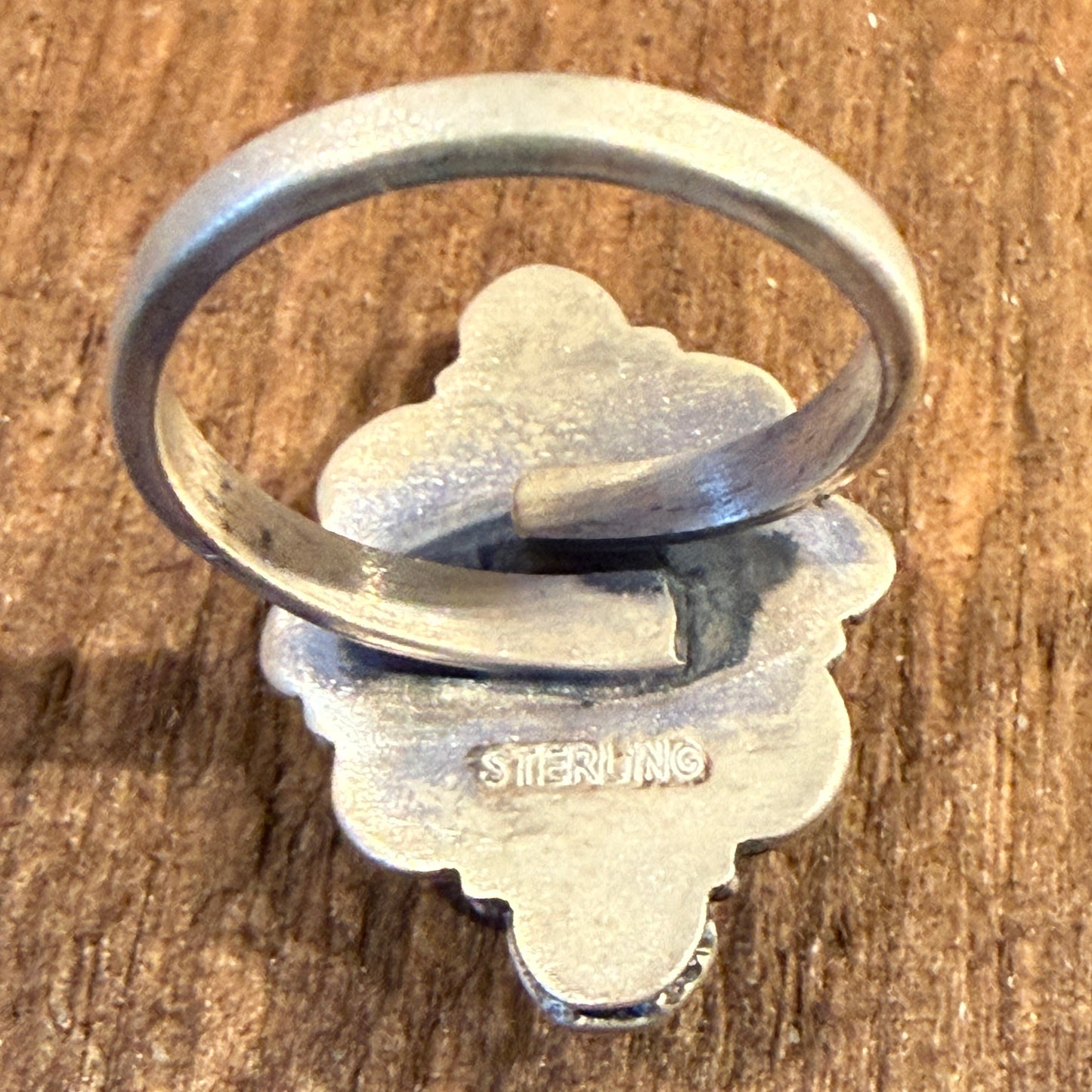 White Water Turquoise Gemstone Adjustable Ring in Sterling Silver Wild West Boho