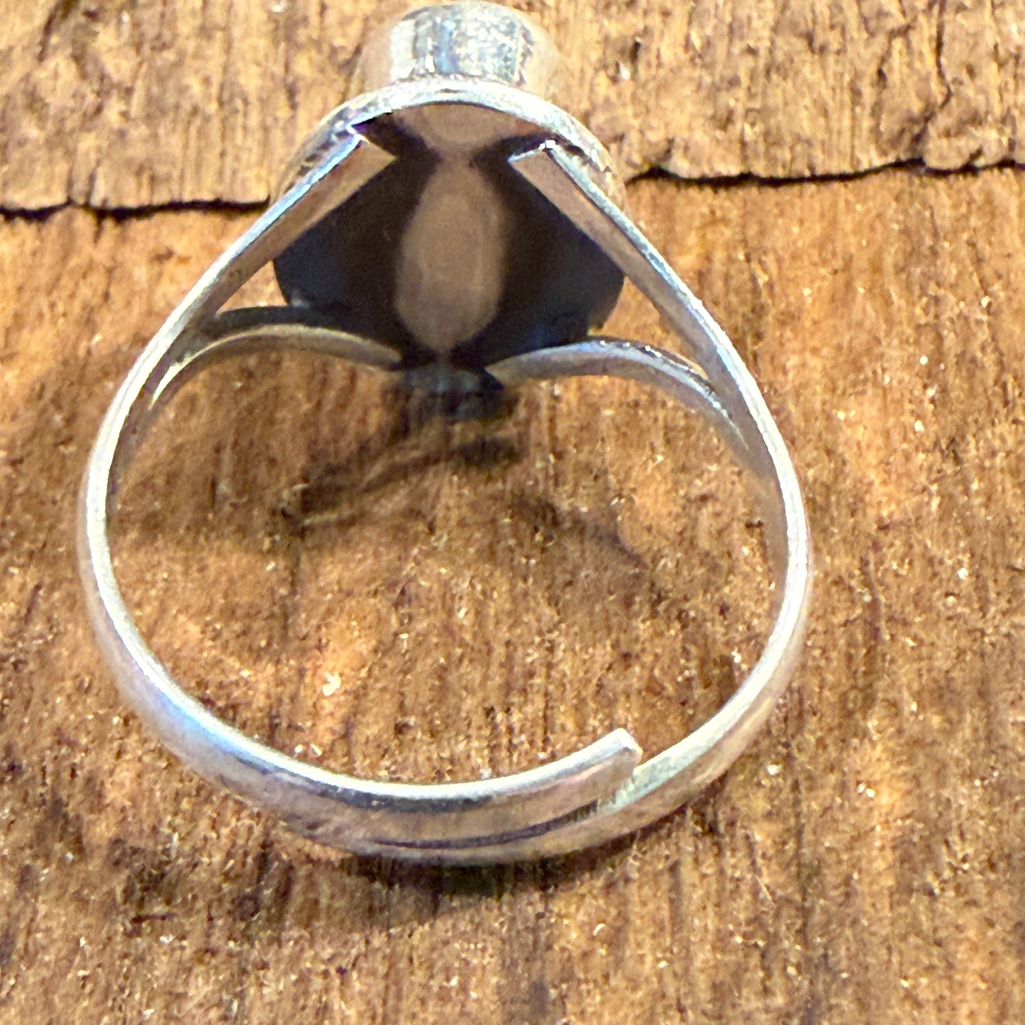 Kingman Turquoise Gemstone Adjustable Ring in Sterling Silver Wild West Boho