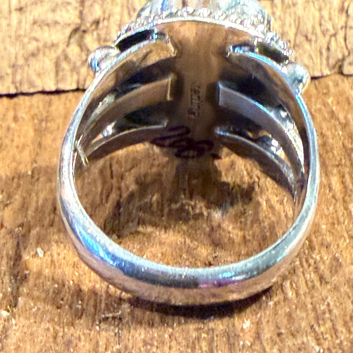Sonoran Gold Turquoise Gemstone Chunky Ring in Sterling Silver Size 7 Wild West Boho