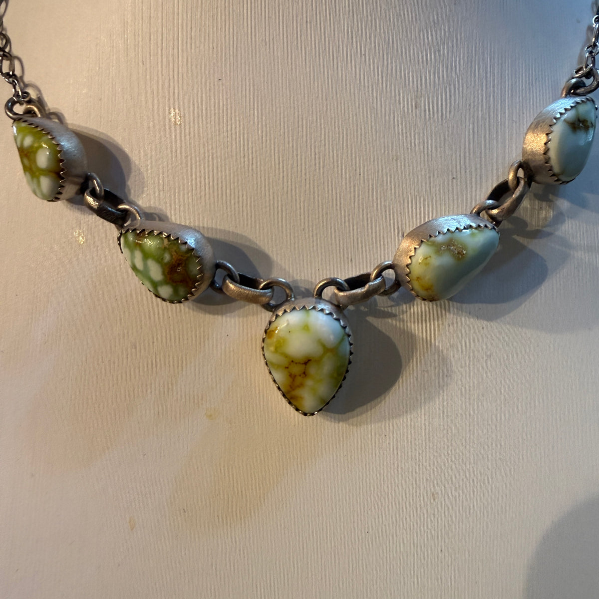 Palomino Turquoise Gemstone 20 Inch Choker Necklace in Sterling Silver Wild West Boho