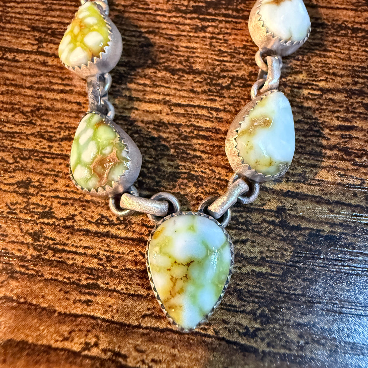 Palomino Turquoise Gemstone 20 Inch Choker Necklace in Sterling Silver Wild West Boho