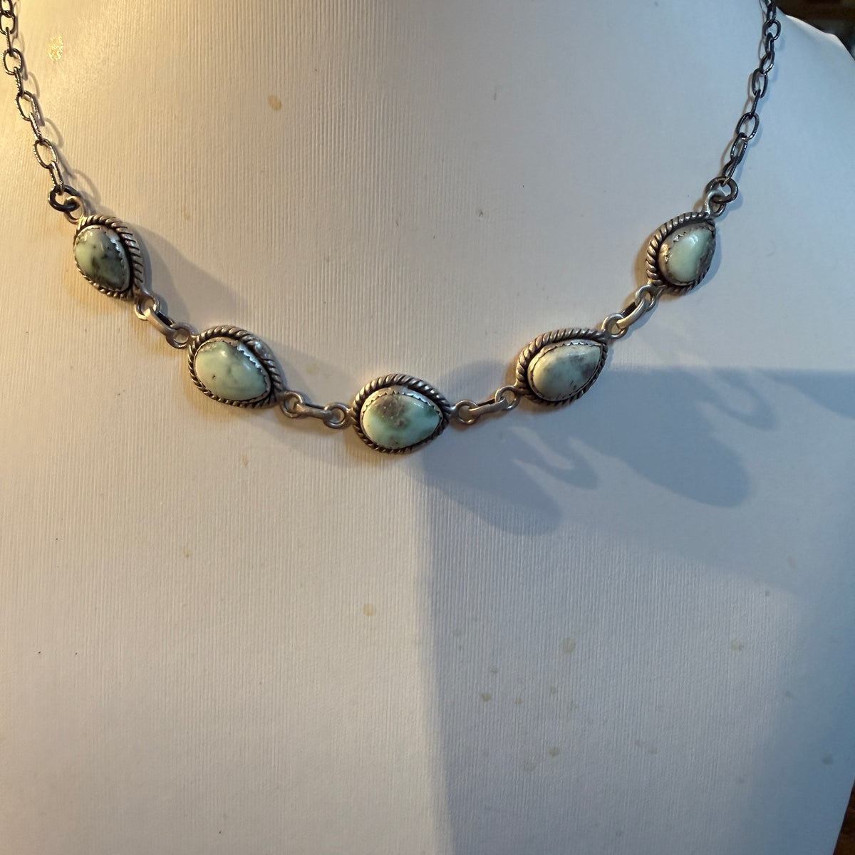 Paloma Turquoise Gemstone 16 Inch Choker Necklace in Sterling Silver Wild West Boho
