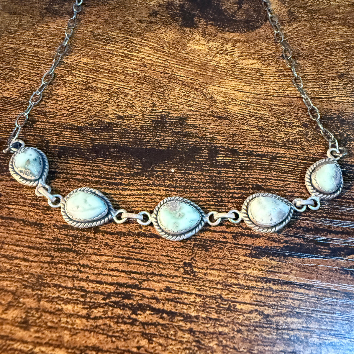 Paloma Turquoise Gemstone 16 Inch Choker Necklace in Sterling Silver Wild West Boho