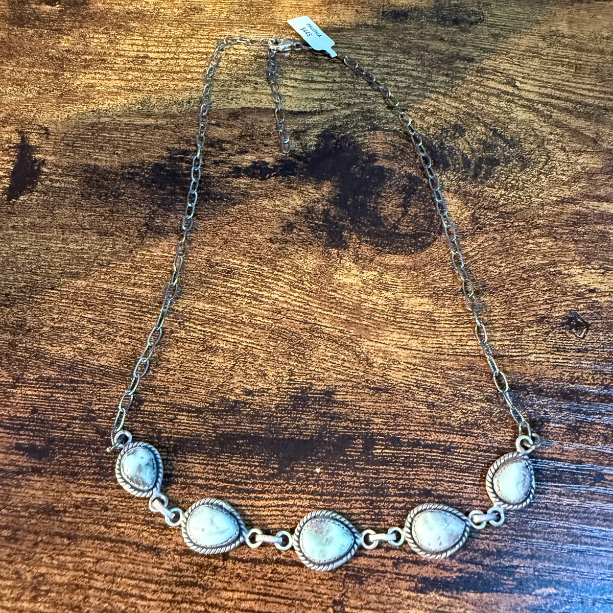 Paloma Turquoise Gemstone 16 Inch Choker Necklace in Sterling Silver Wild West Boho