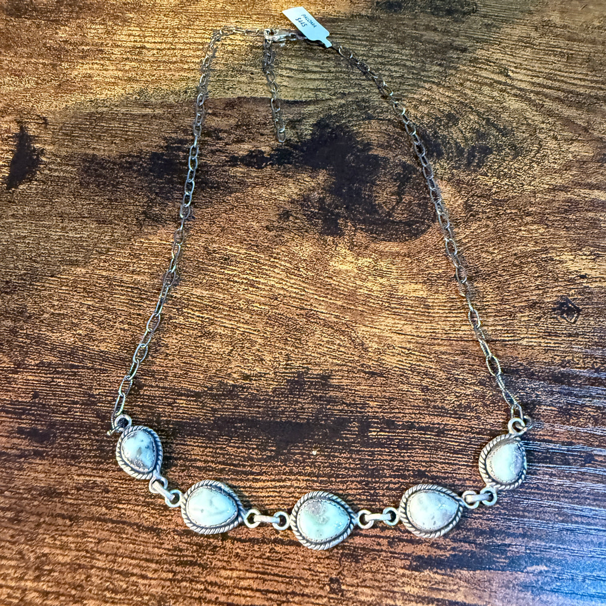 Paloma Turquoise Gemstone 16 Inch Choker Necklace in Sterling Silver Wild West Boho