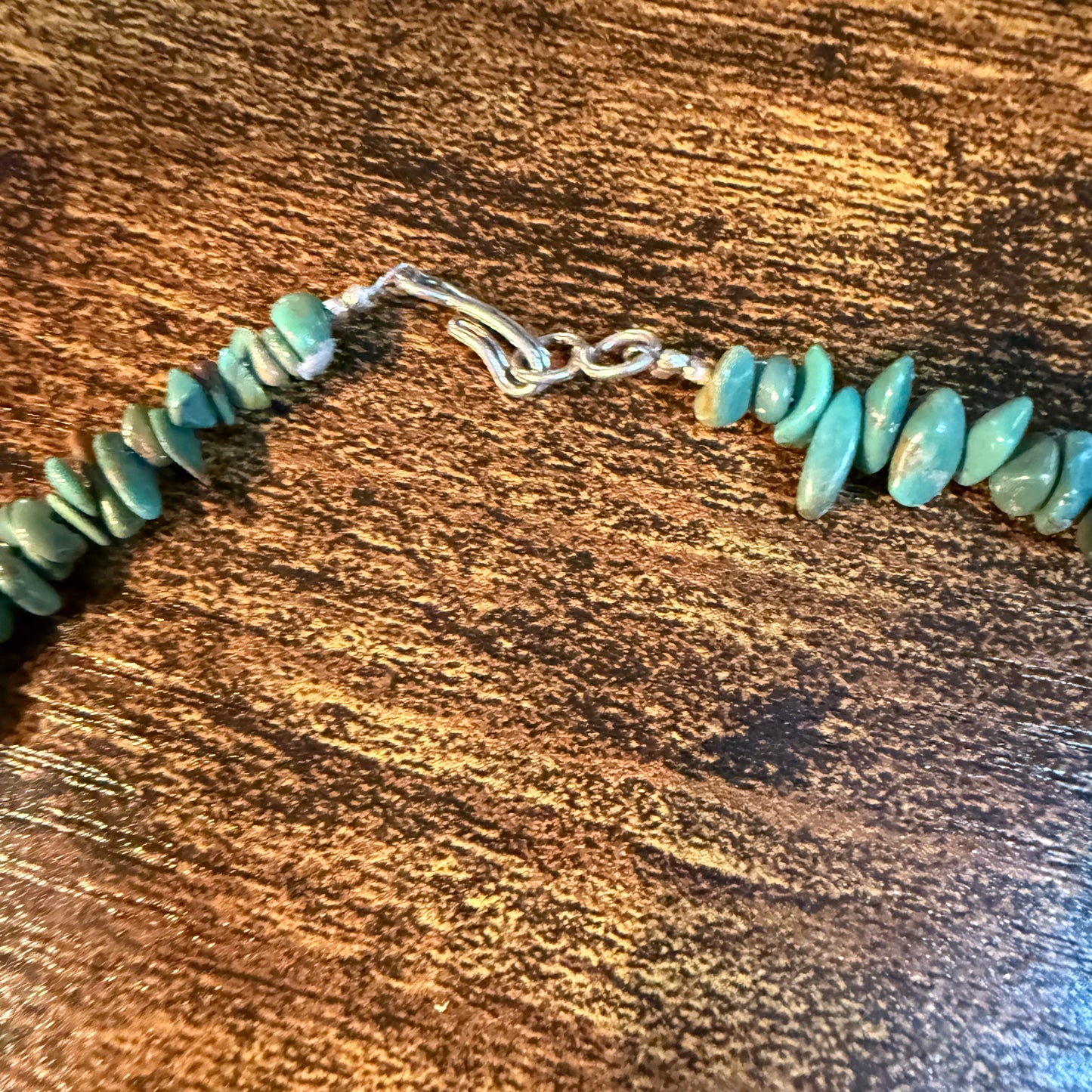 Kingman Turquoise Gemstone Naja Chip Necklace Sterling Silver 16 Inch Wild West Boho