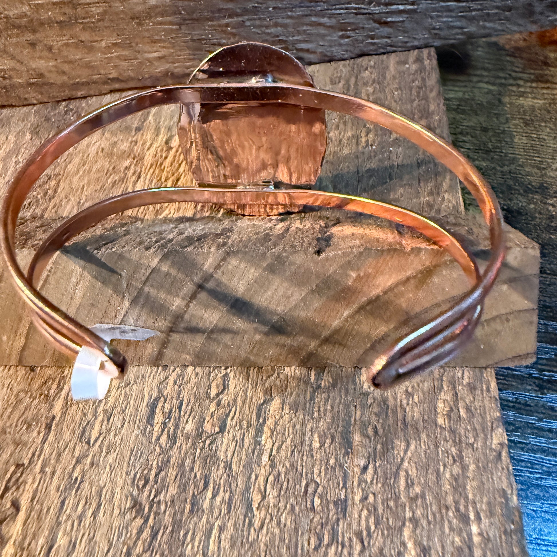 Lapas Gemstone Wide Cuff Bangle in Genuine Copper Wild West Boho