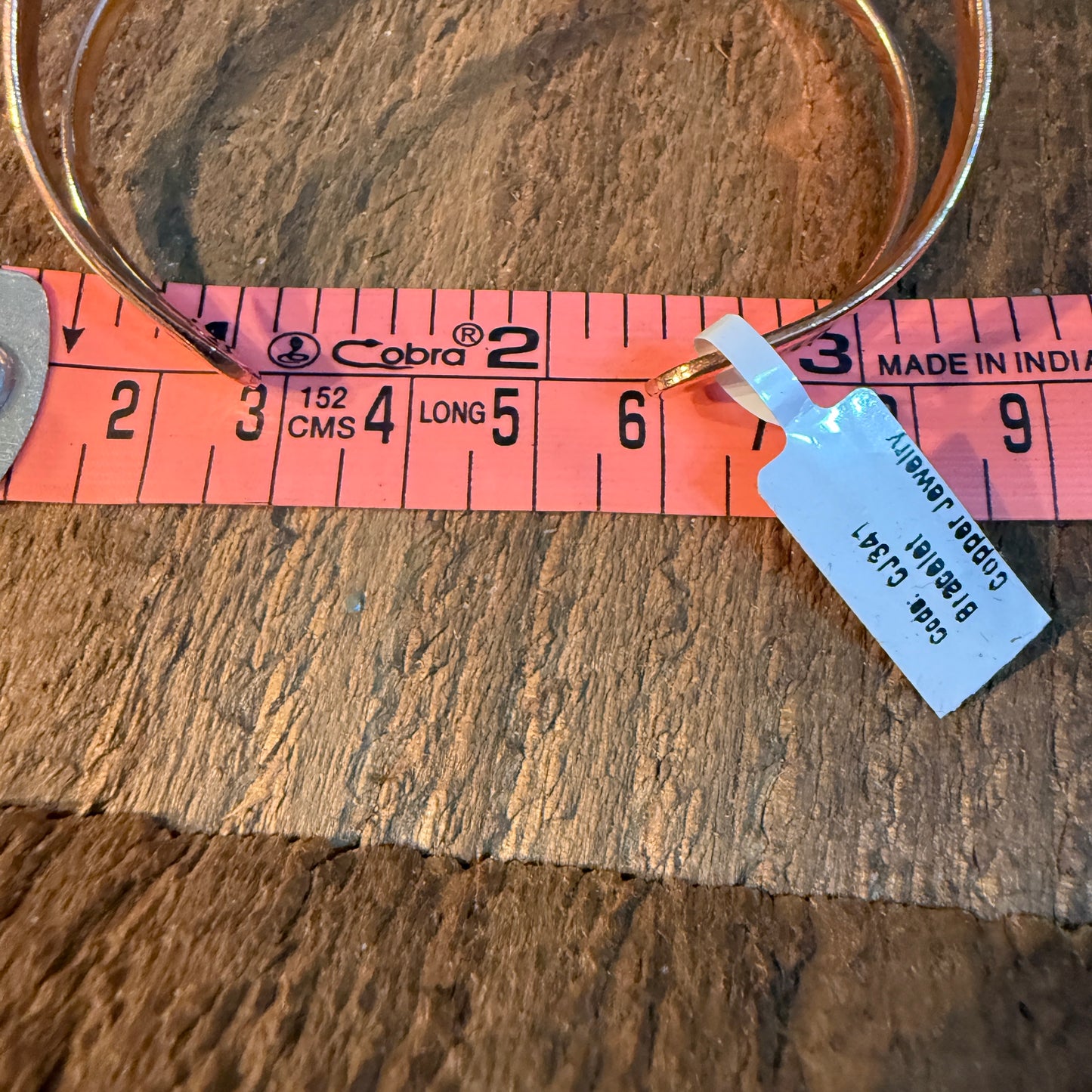 Lapas Gemstone Wide Cuff Bangle in Genuine Copper Wild West Boho