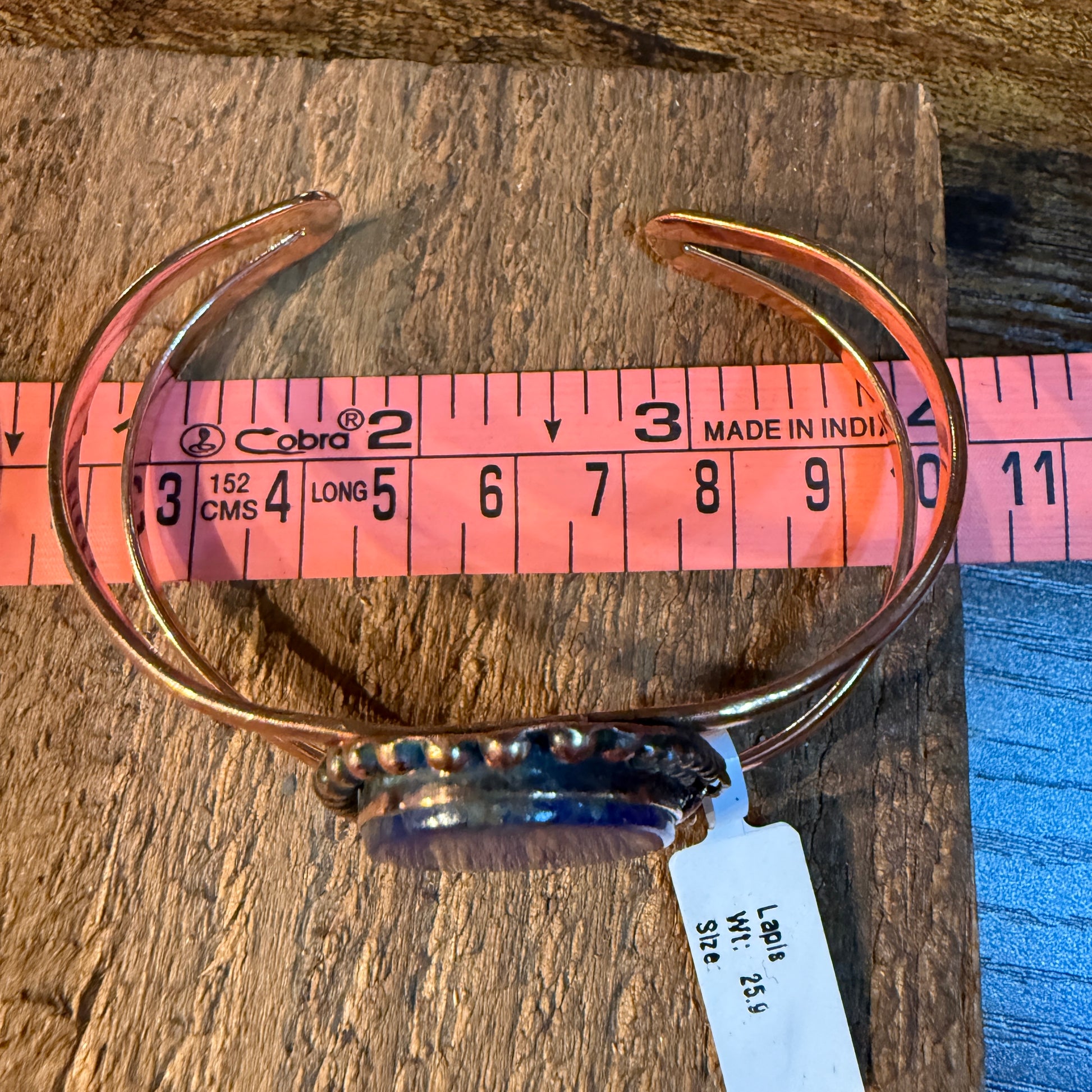 Lapas Gemstone Wide Cuff Bangle in Genuine Copper Wild West Boho