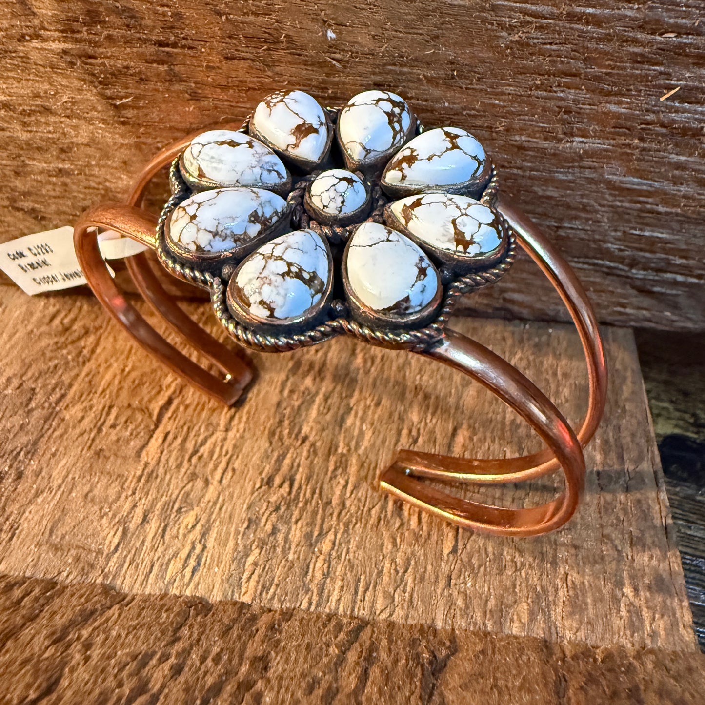 Wild Horse Turquoise Gemstone Wide Cuff Bangle in Genuine Copper WildWestboho