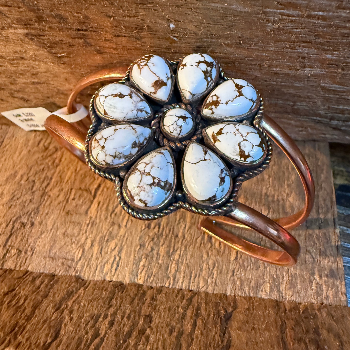 Wild Horse Turquoise Gemstone Wide Cuff Bangle in Genuine Copper WildWestboho