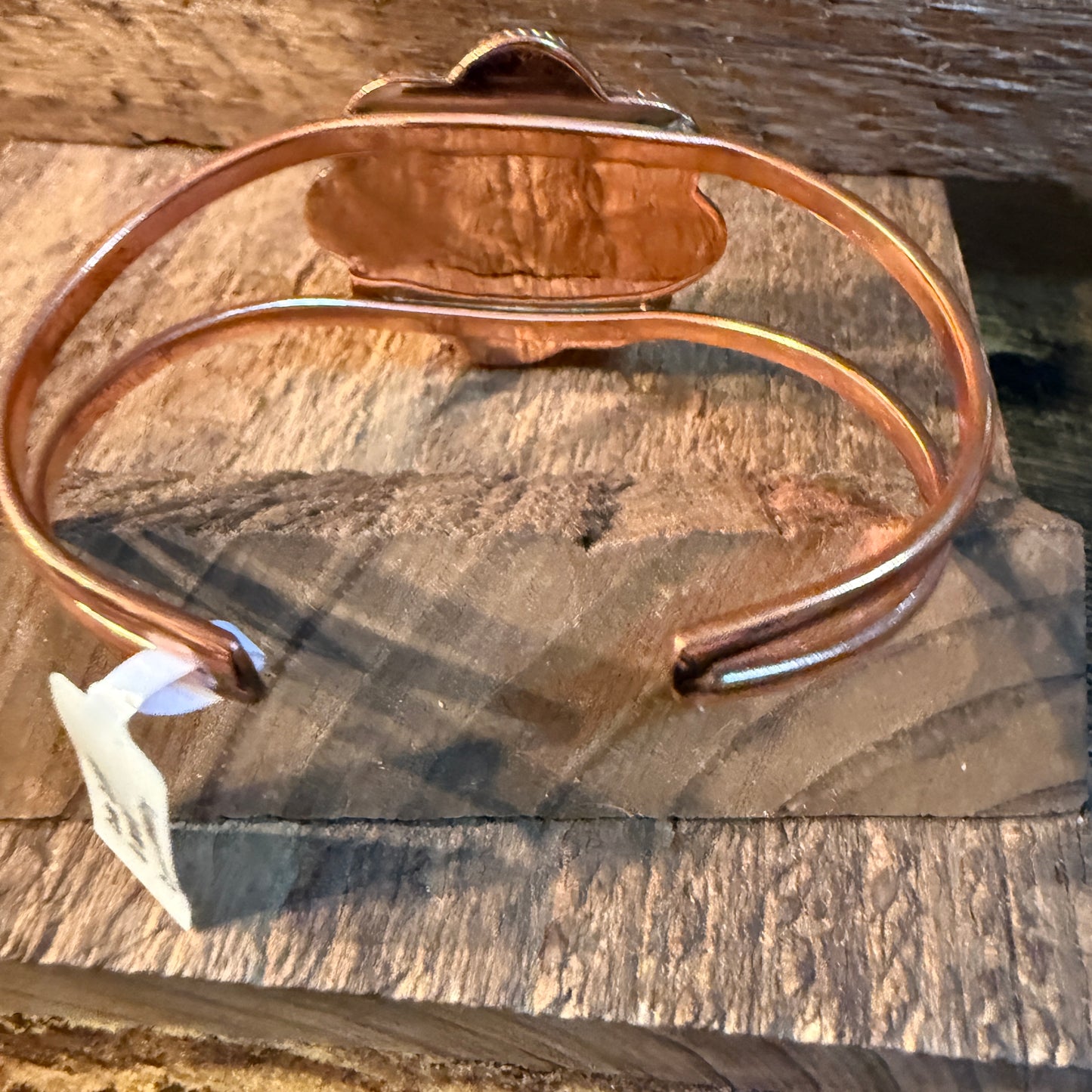 Wild Horse Turquoise Gemstone Wide Cuff Bangle in Genuine Copper WildWestboho