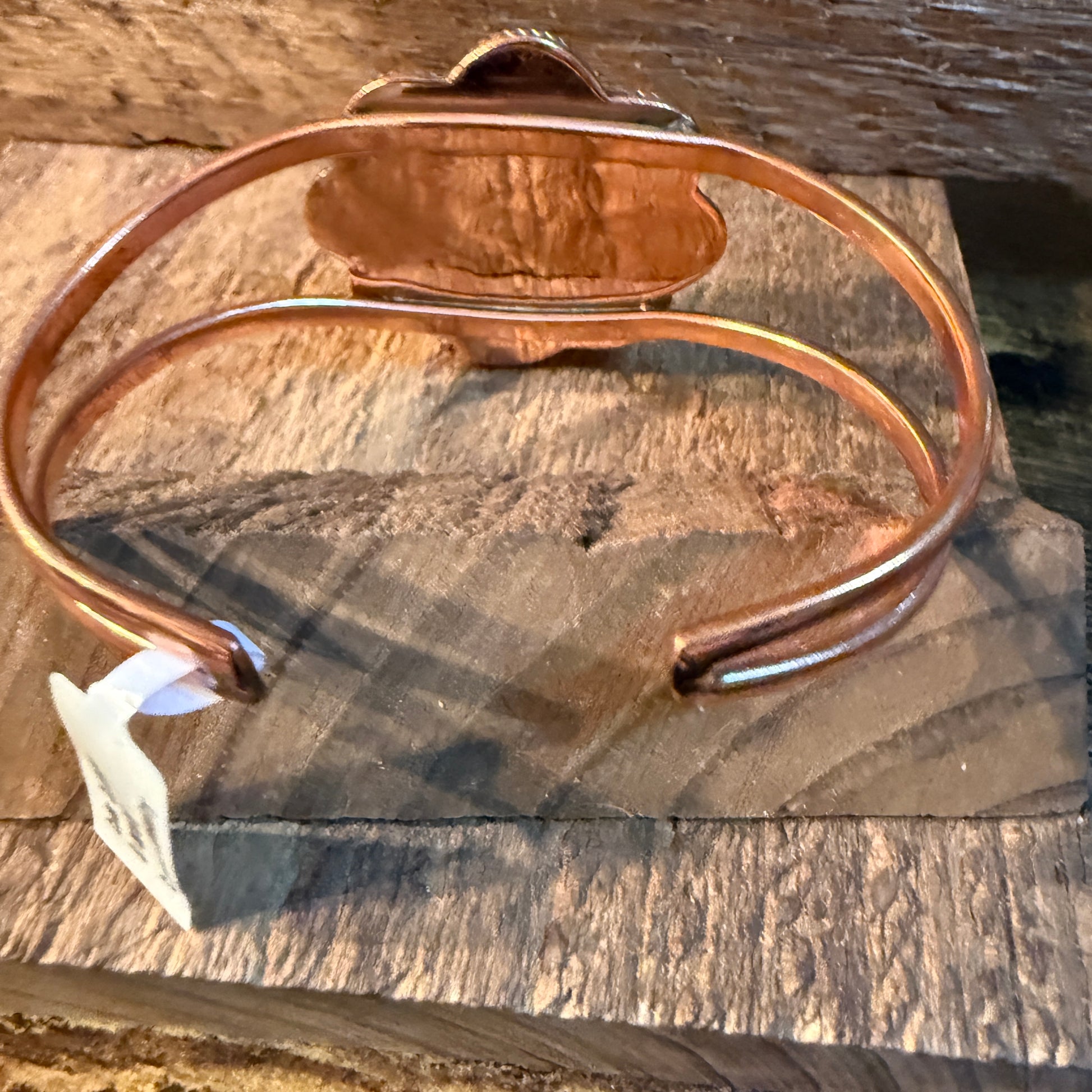 Wild Horse Turquoise Gemstone Wide Cuff Bangle in Genuine Copper WildWestboho