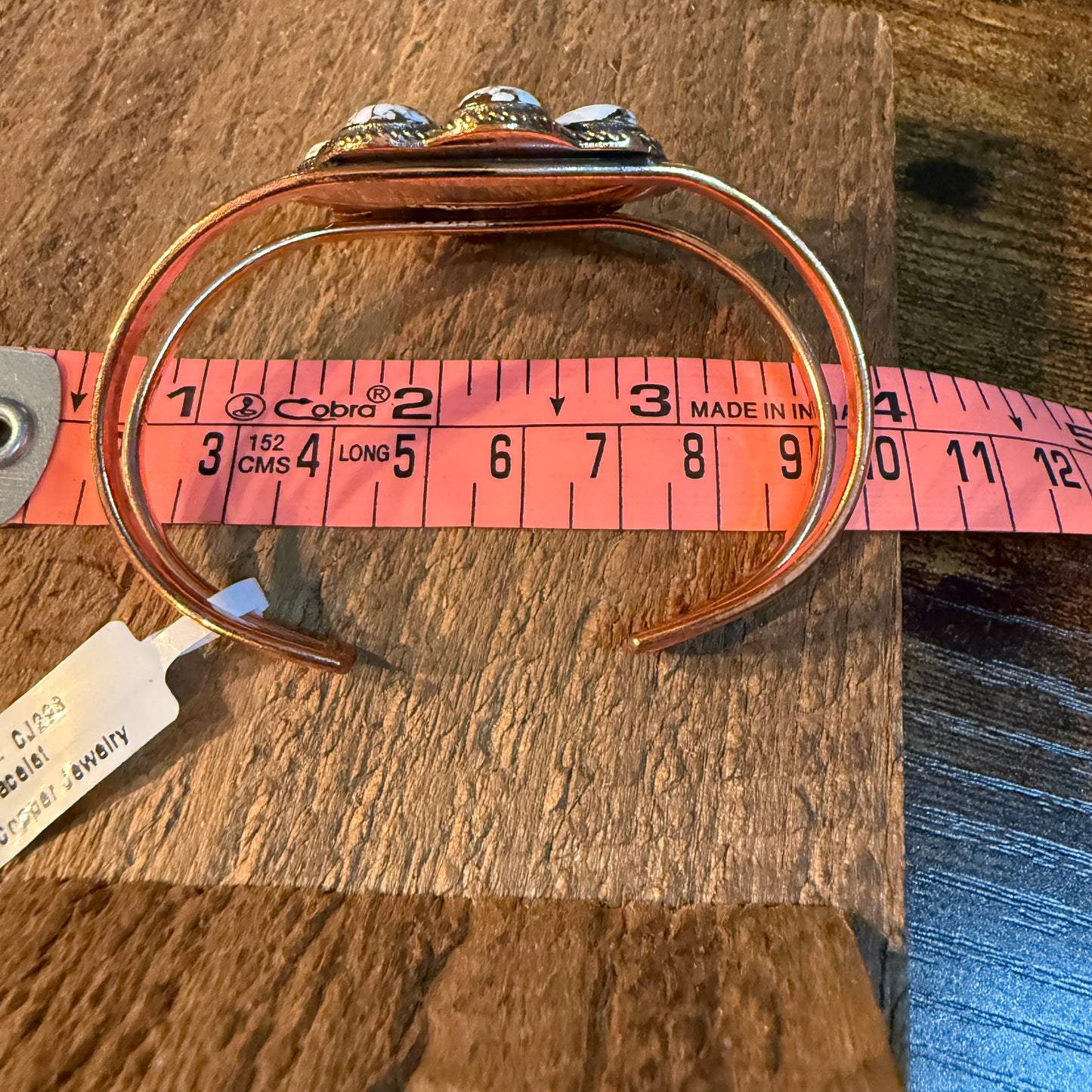Wild Horse Turquoise Gemstone Wide Cuff Bangle in Genuine Copper WildWestboho
