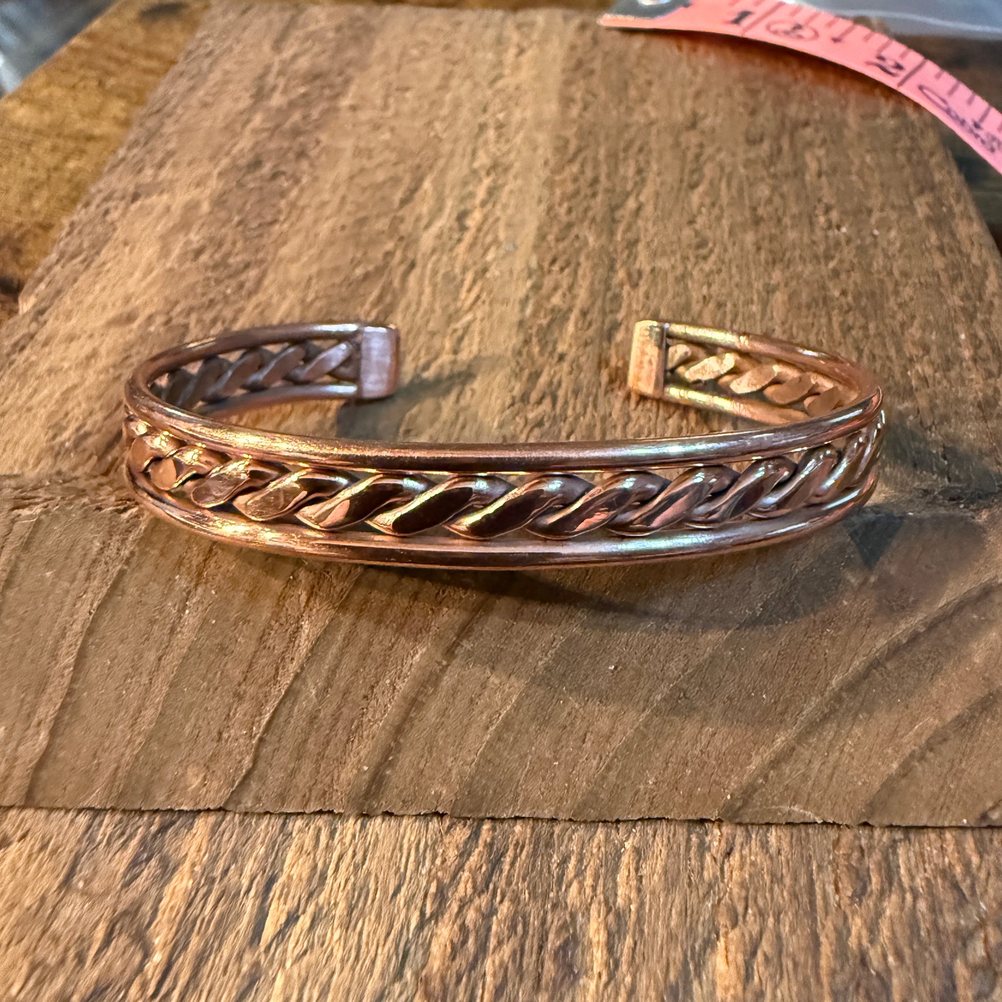 Genuine Copper Cuff Flex Bangle Bracelet Wild West Boho