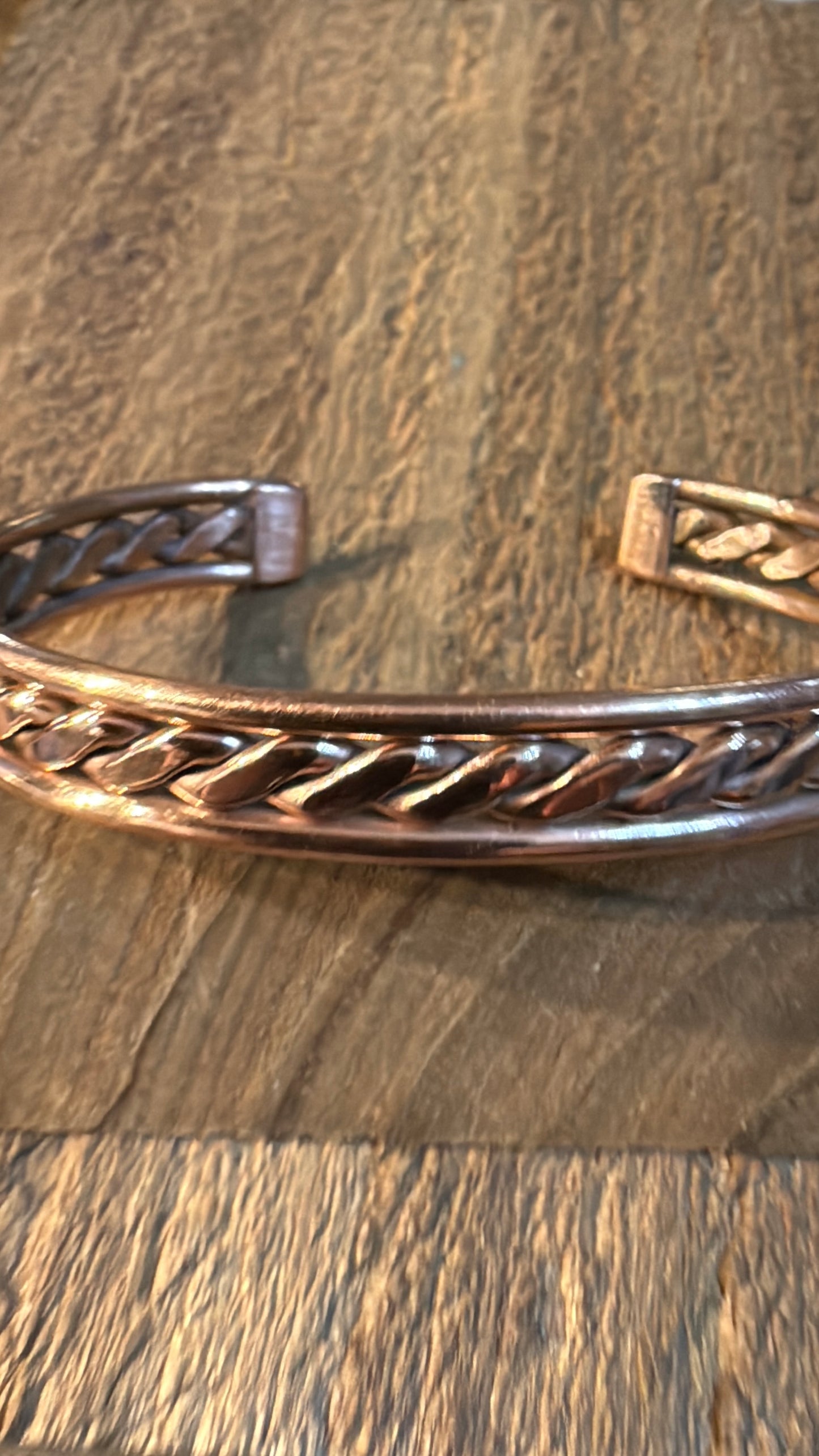 Genuine Copper Cuff Flex Bangle Bracelet Wild West Boho
