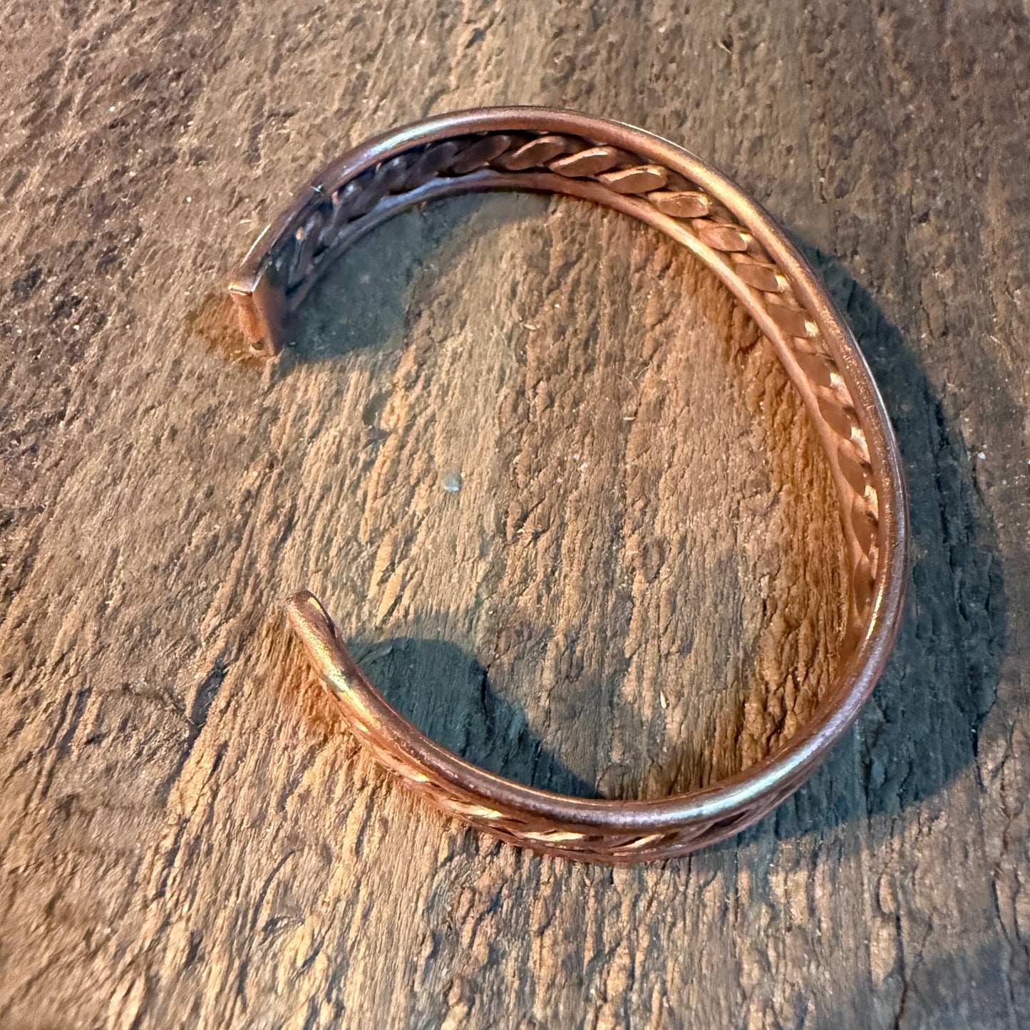 Genuine Copper Cuff Flex Bangle Bracelet Wild West Boho