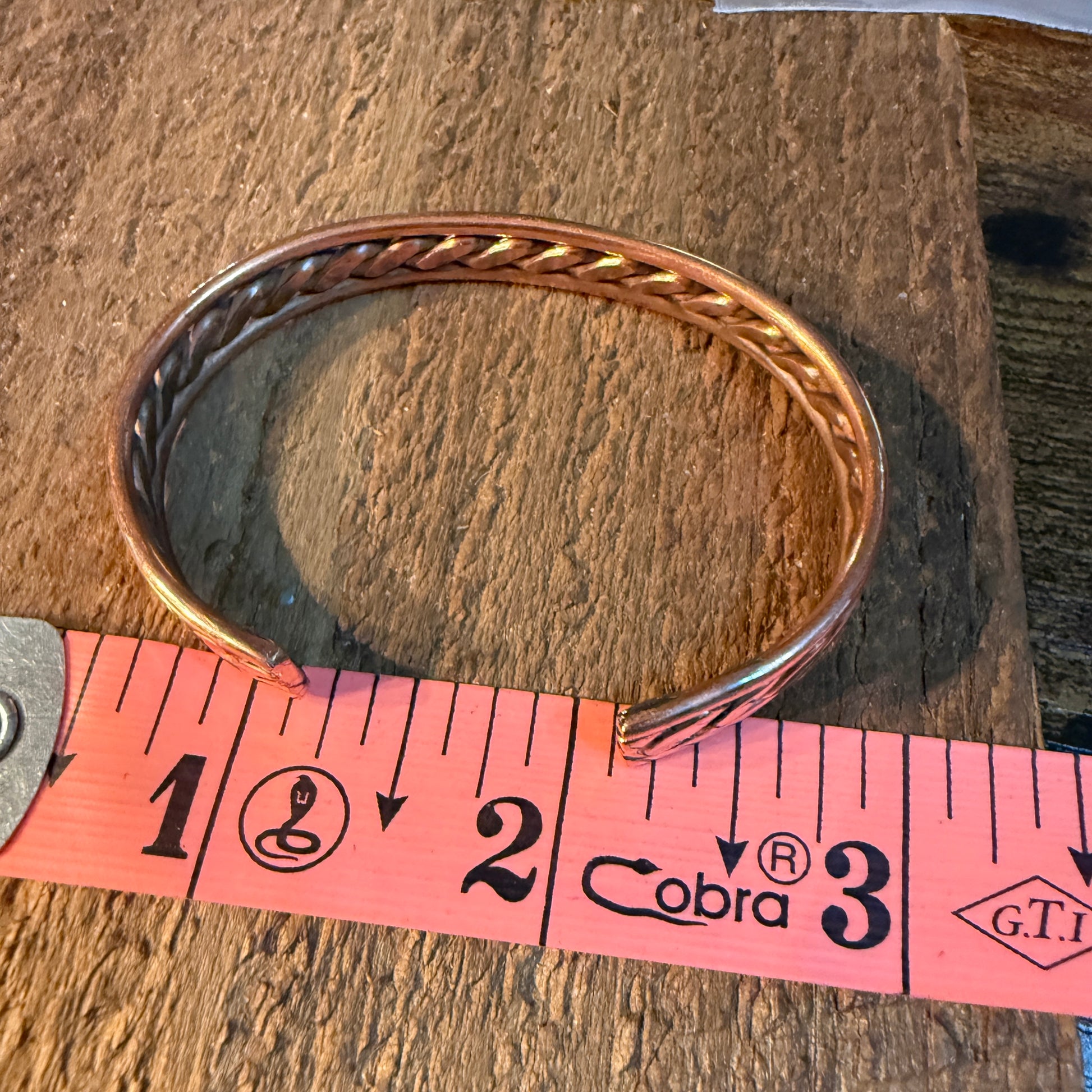 Genuine Copper Cuff Flex Bangle Bracelet Wild West Boho