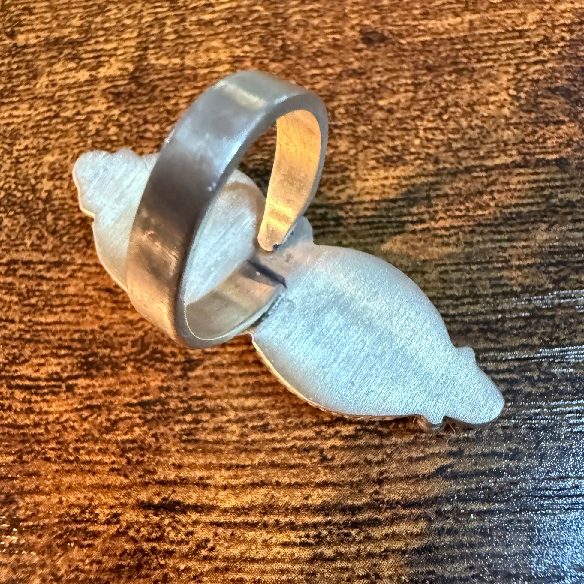 Blackjack Turquoise Gemstone Double Stone Statement Ring Adjustable in Sterling Silver Wild West Boho