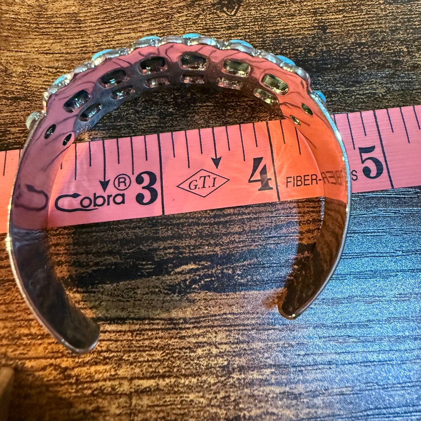 Kingman Turquoise Wide Cuff Bracelet Silver Plated WildWestBoho