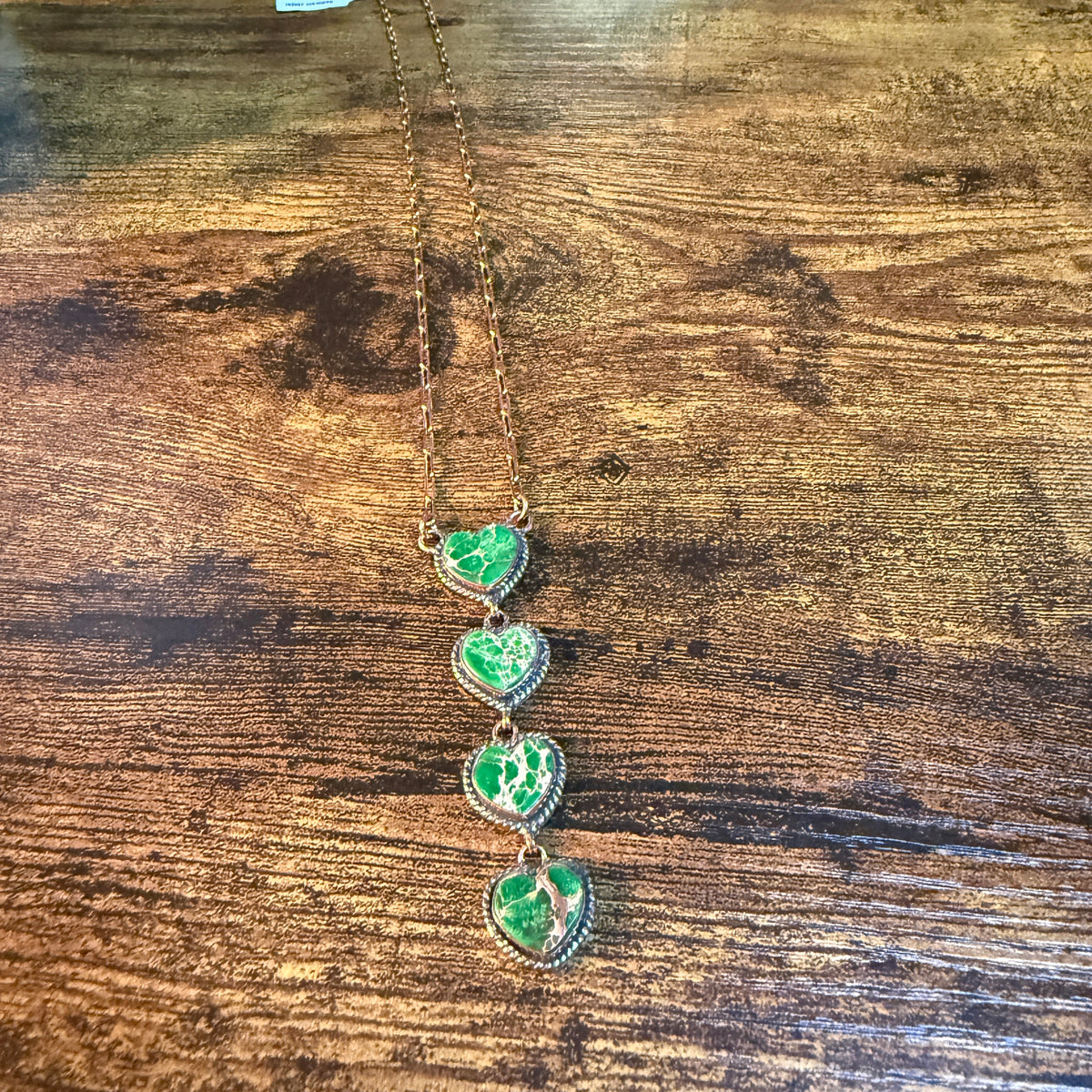 Sedament Jasper Gemstone Paper Clip Chain Necklace in Genuine Copper, 22 Inch Wild West Boho