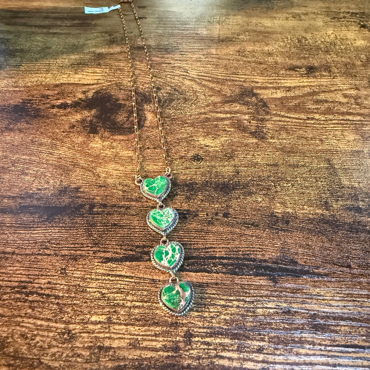 Sedament Jasper Gemstone Paper Clip Chain Necklace in Genuine Copper, 22 Inch Wild West Boho
