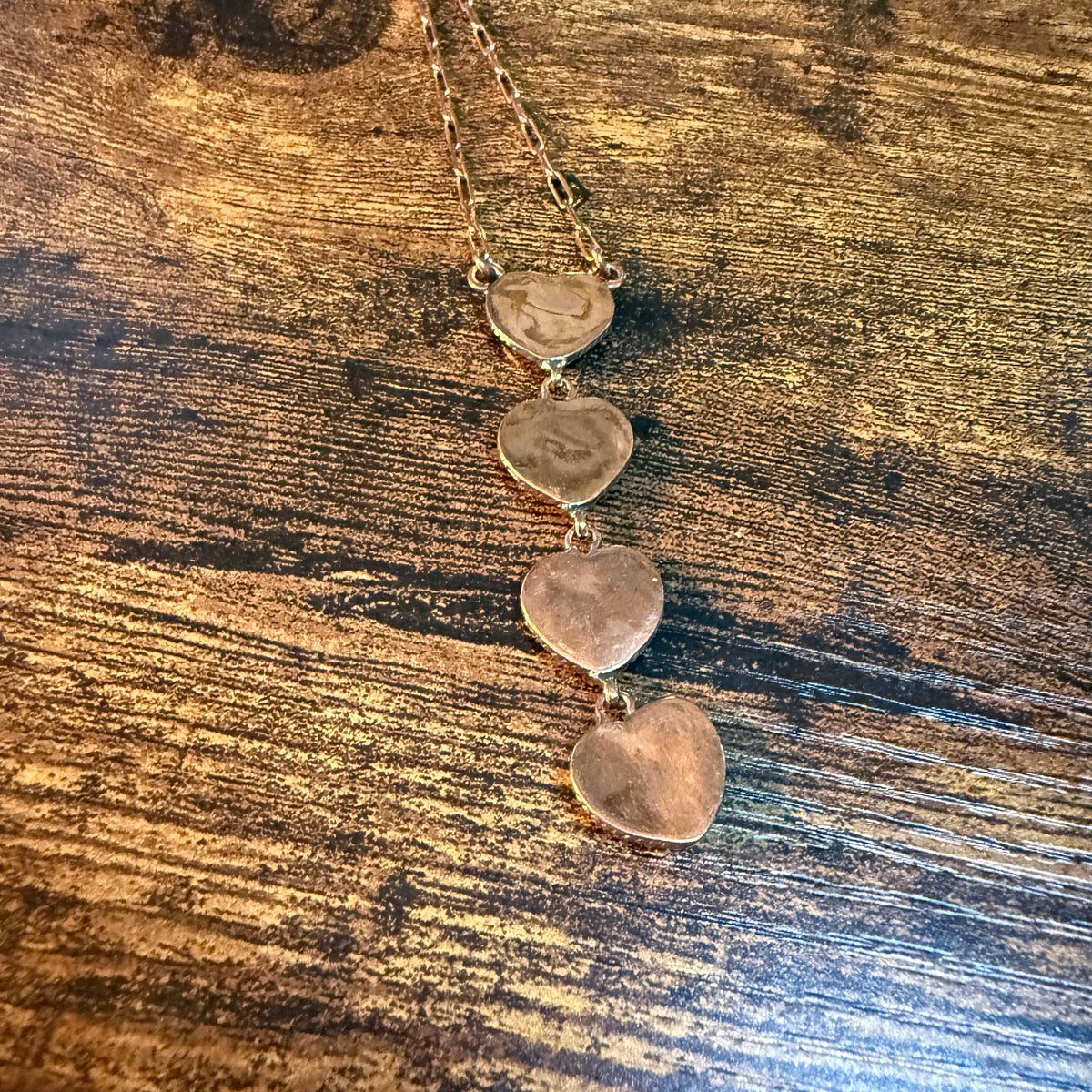 Sedament Jasper Gemstone Paper Clip Chain Necklace in Genuine Copper, 22 Inch Wild West Boho